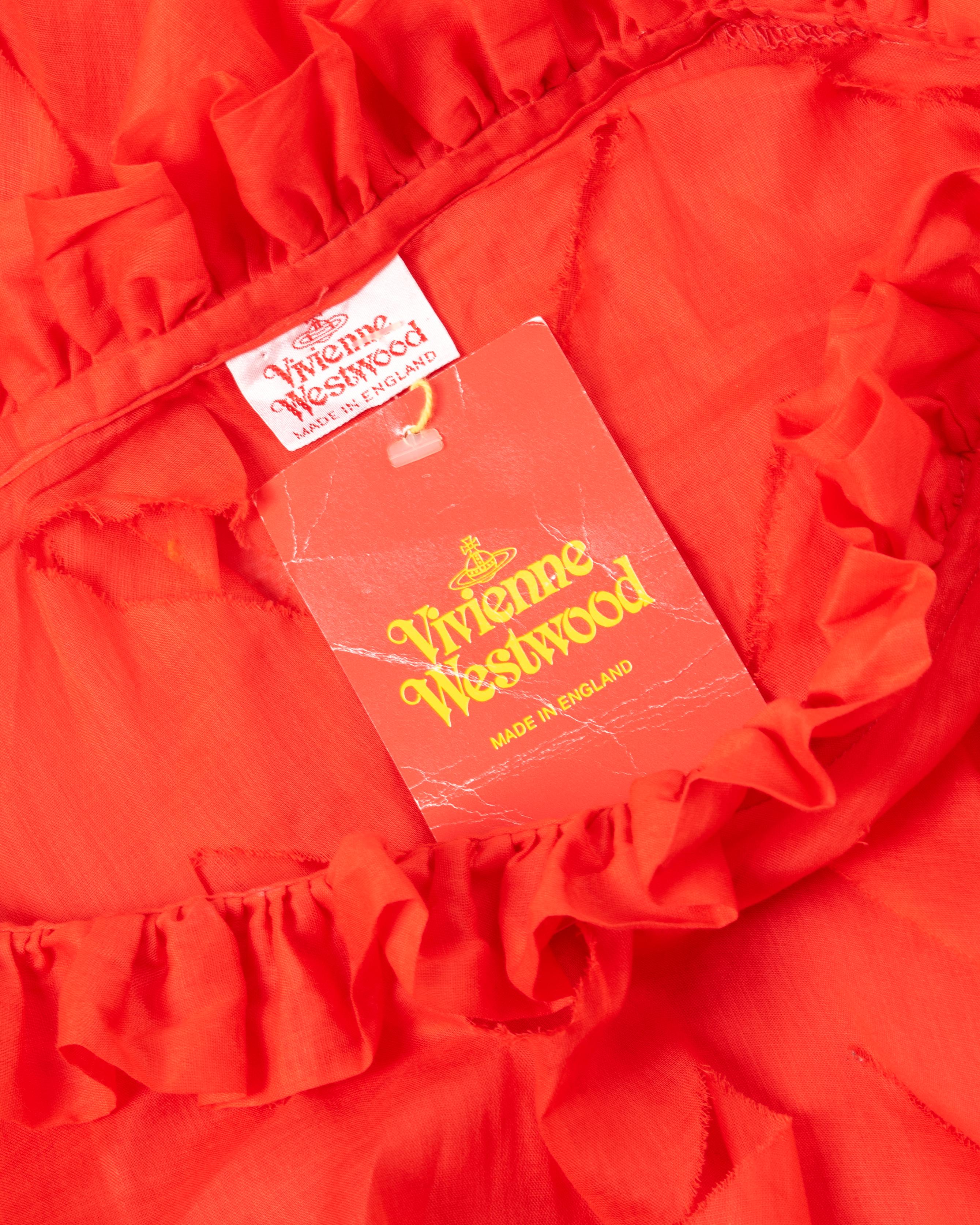 Vivienne Westwood hand-cut red cotton circle-cut dress, ss 1991 For Sale 9