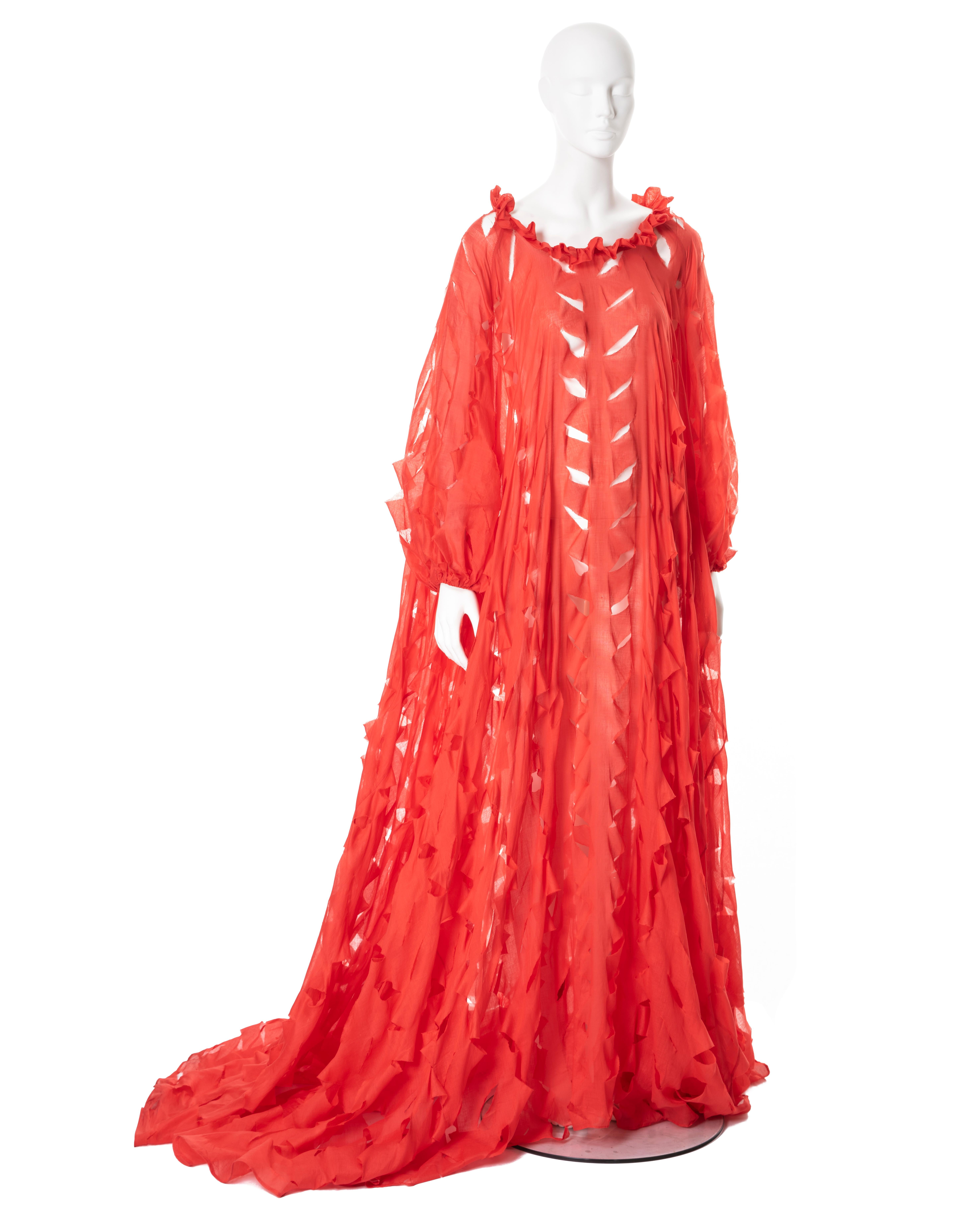 Vivienne Westwood hand-cut red cotton circle-cut dress, ss 1991 For Sale 1