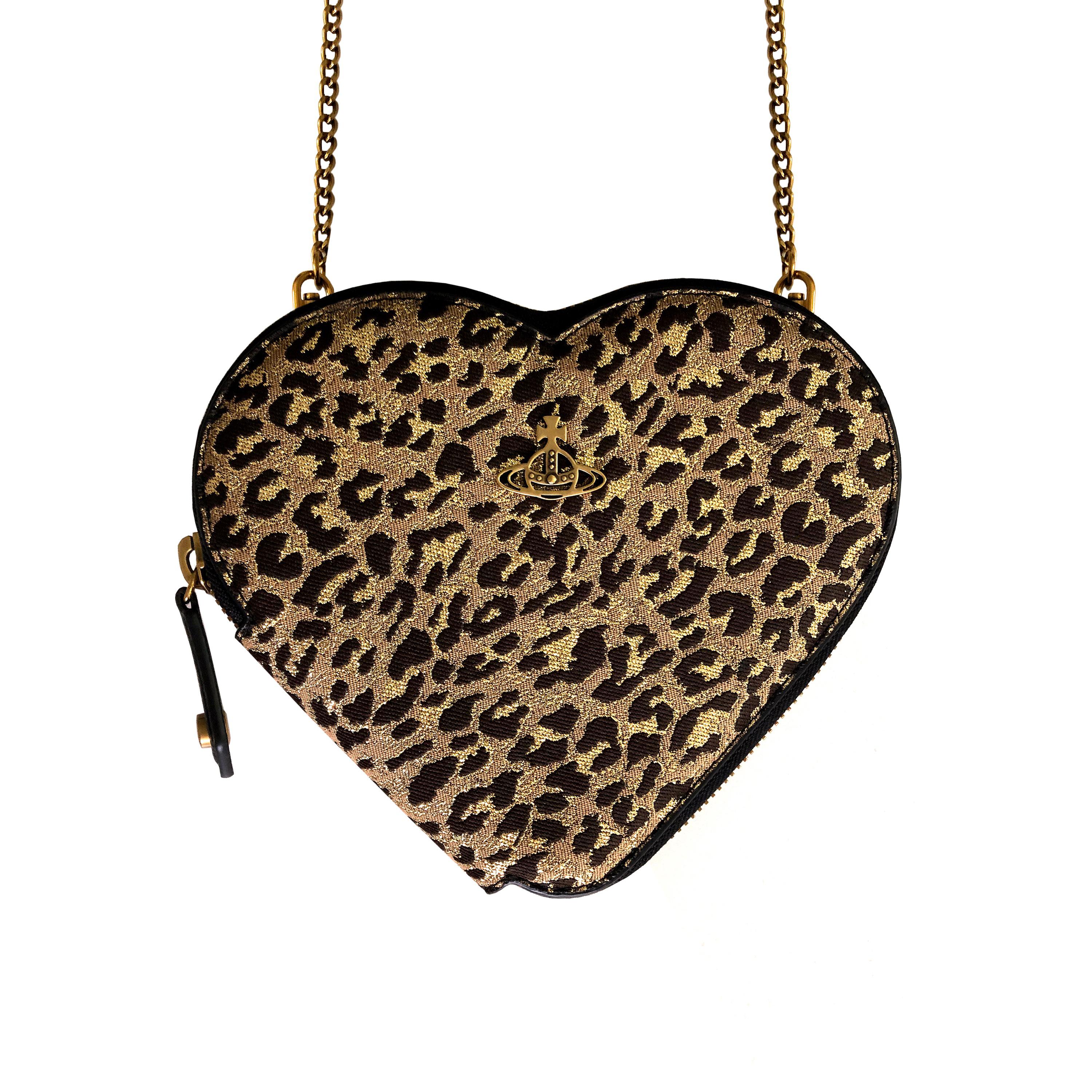Vivienne Westwood - Heart Crossbody Bag - Gold Leopard Jacquard - NEW With Tags For Sale 3