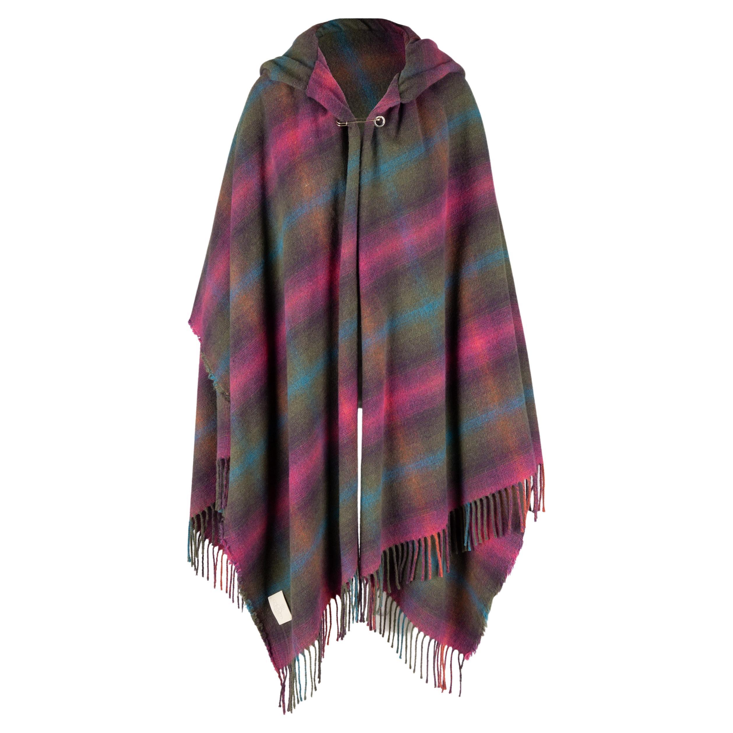 Vivienne Westwood Hooded Tartan Poncho For Sale