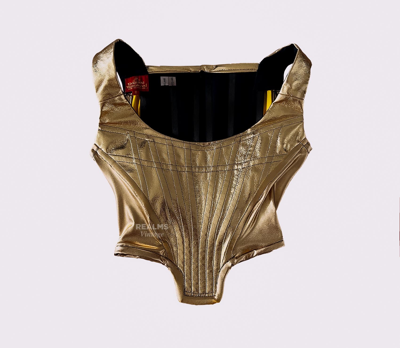 Vivienne Westwood Icone Gold Corset Rare Red Label by VivIENNE WESTWOOD Pour femmes en vente