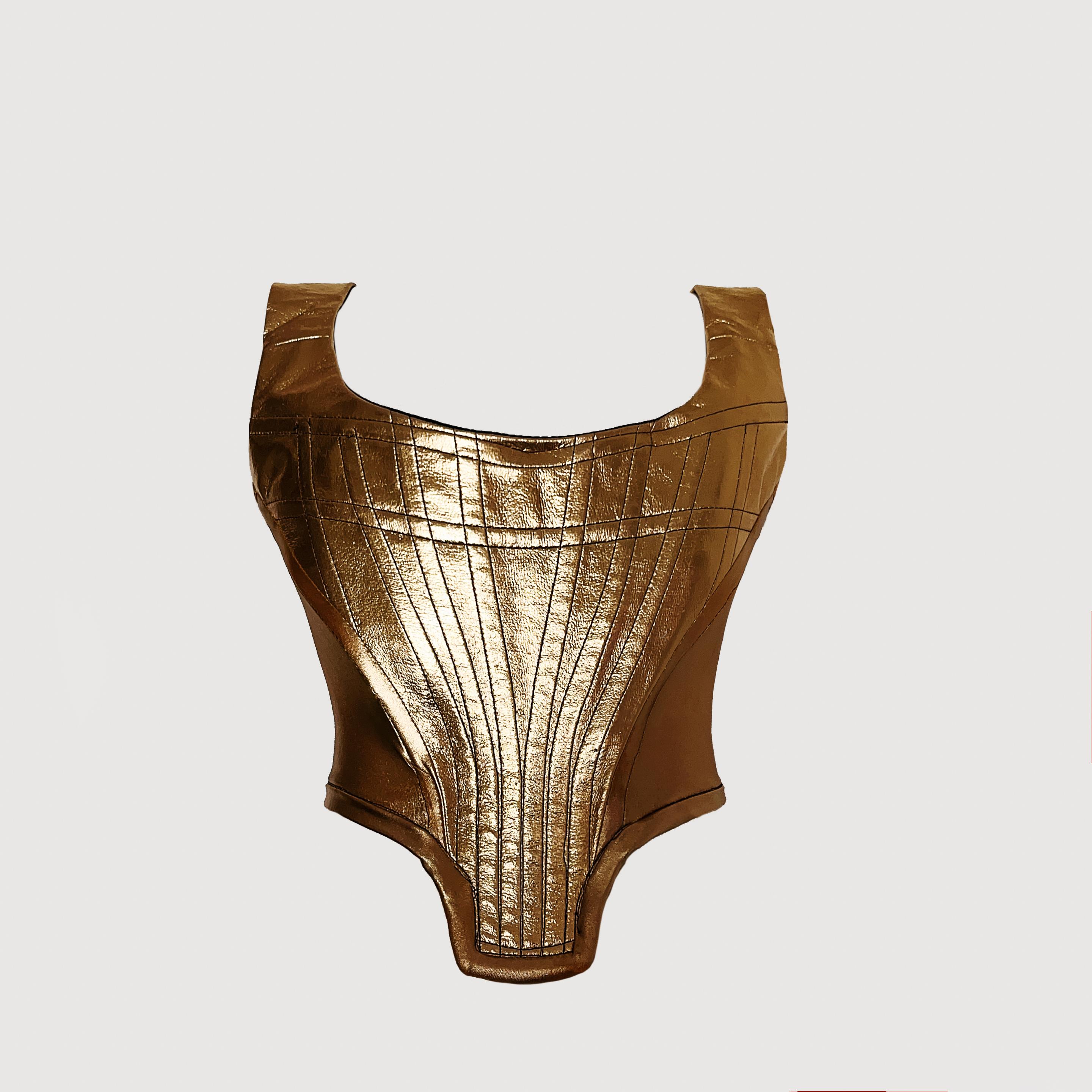 gold metallic corset