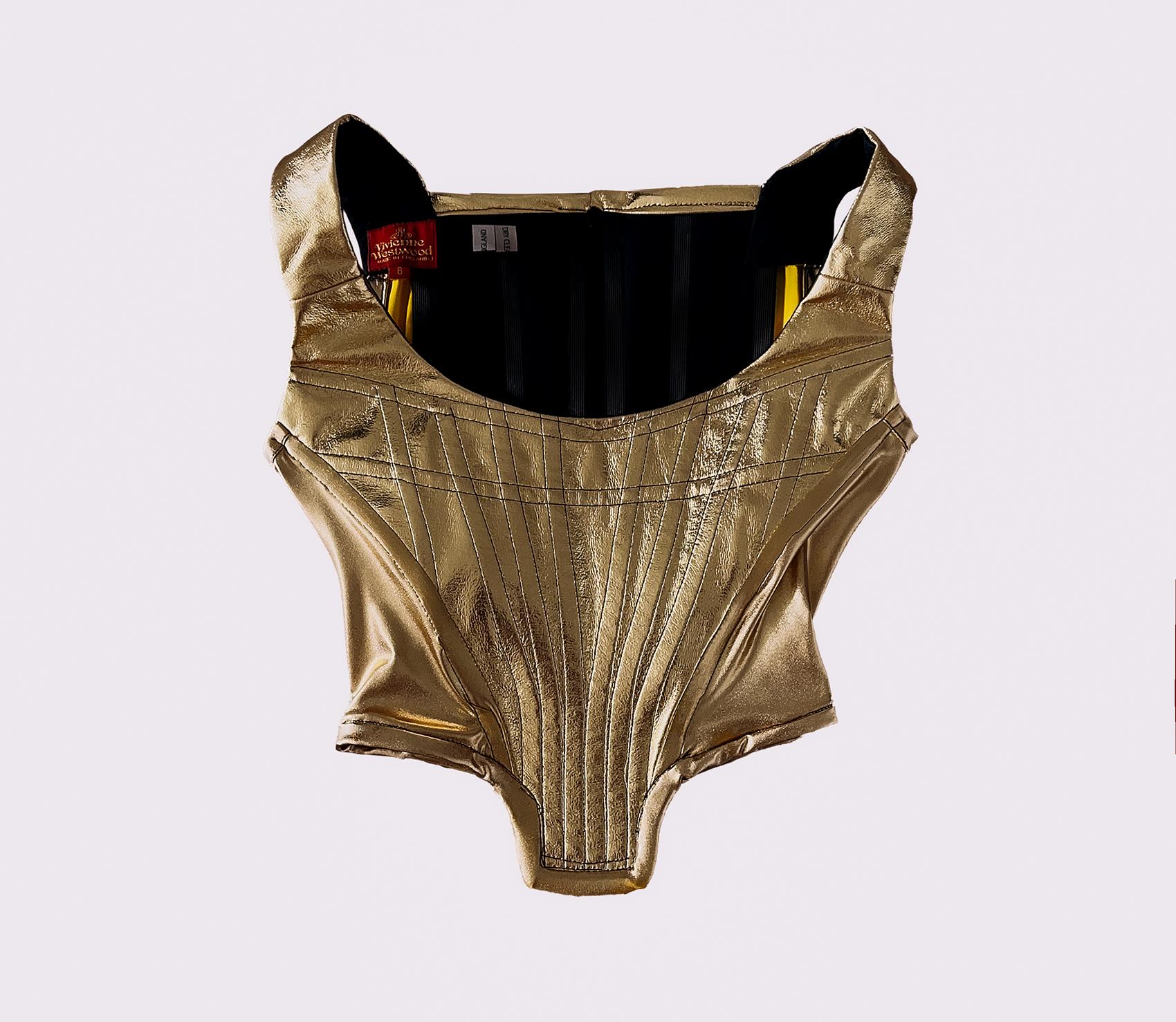 Vivienne Westwood Iconic Gold Corset Rare Red Label For Sale 7
