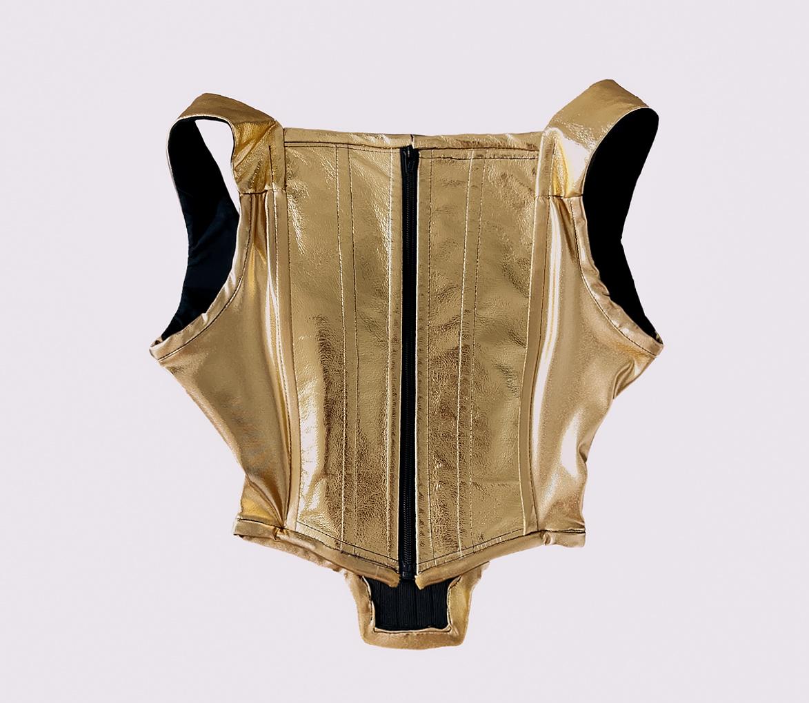 Women's Vivienne Westwood Iconic Gold Corset Rare Red Label For Sale