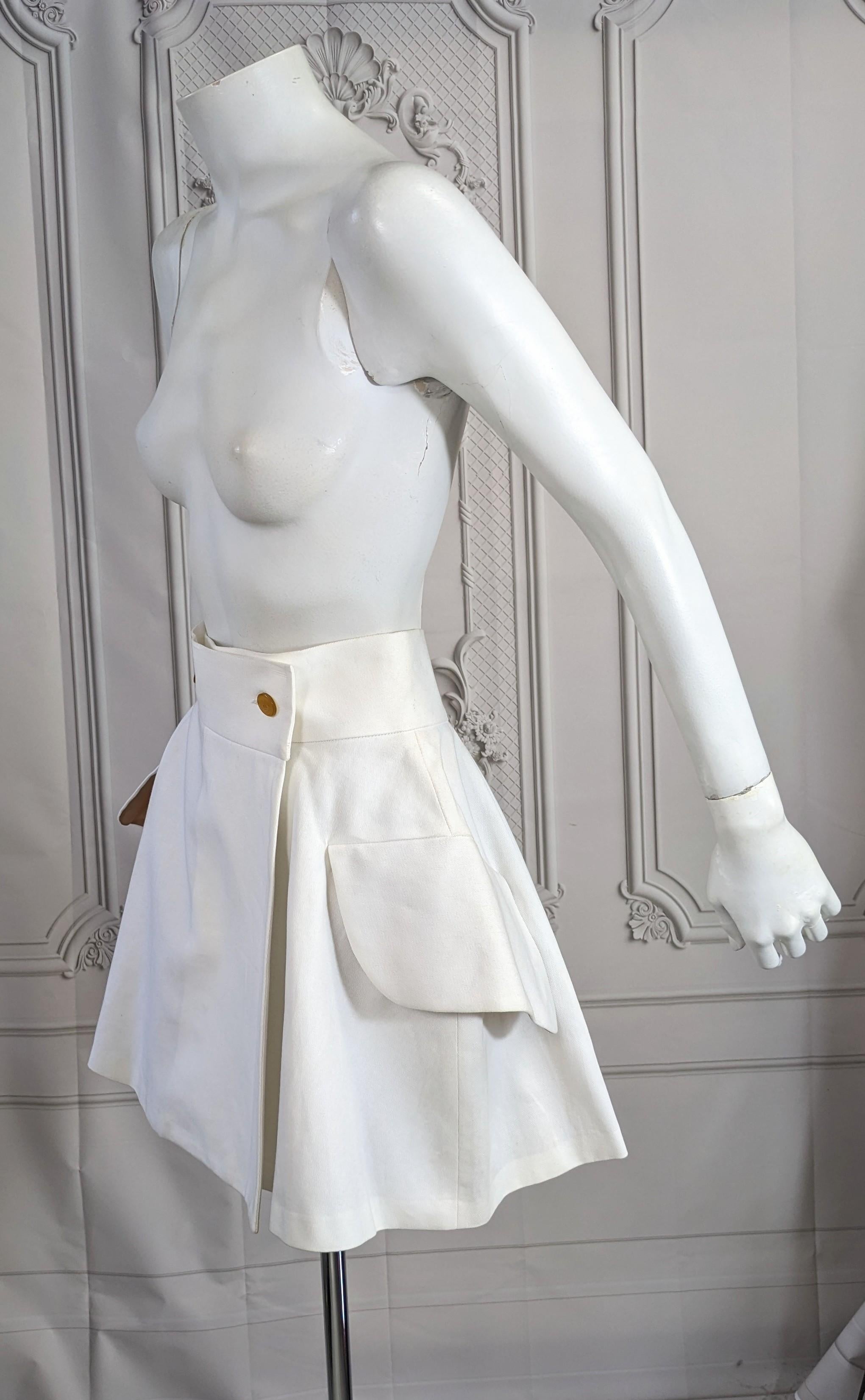 Gray Vivienne Westwood Iconic White Twill Mini Skirt For Sale