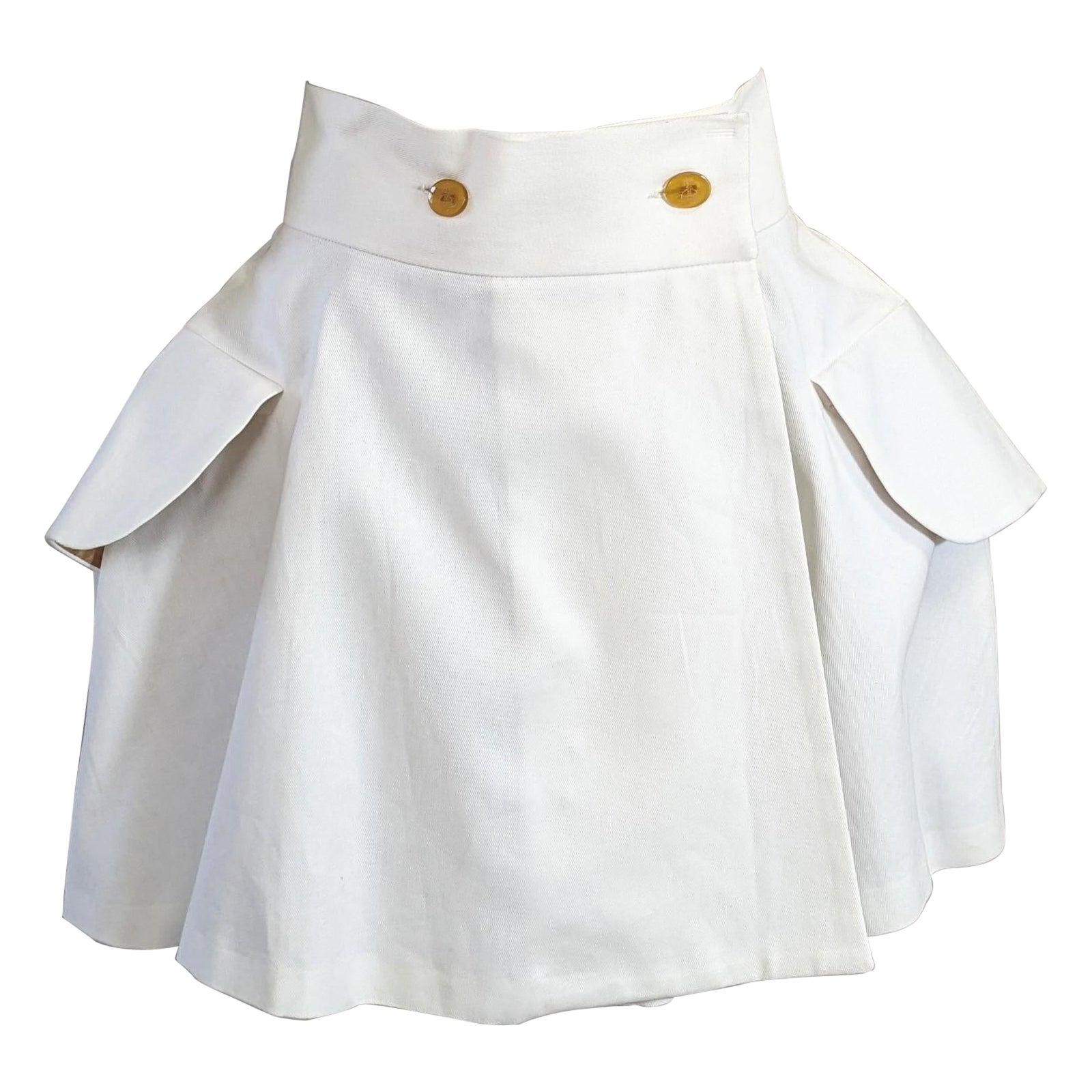 Vivienne Westwood Iconic - Mini-jupe en sergé blanc en vente