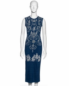 Vivienne Westwood indigo cotton jersey dress printed dress, ss 1991