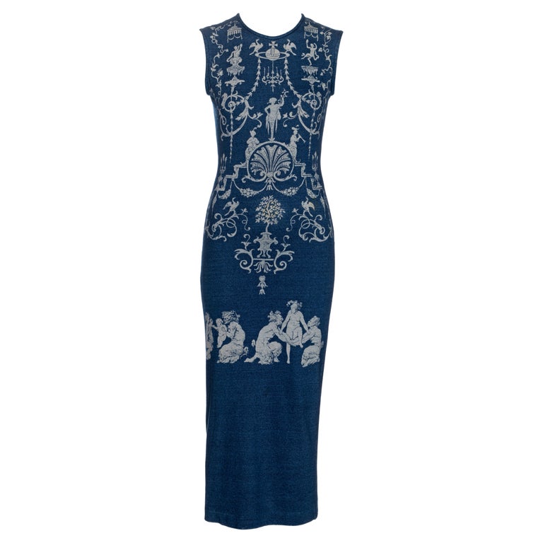 Vivienne Westwood indigo cotton jersey dress printed dress, ss 1991 For  Sale at 1stDibs | karina bailey hollywood dressing table, karina bailey  inspired