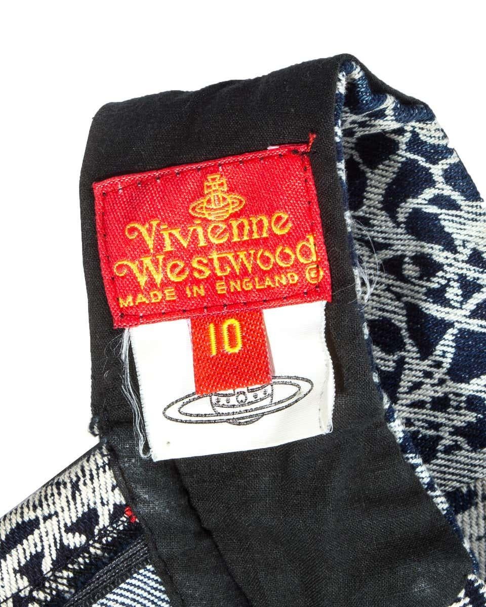 Vivienne Westwood lace screen printed denim corset and jeans, fw 1992 In Good Condition For Sale In London, GB