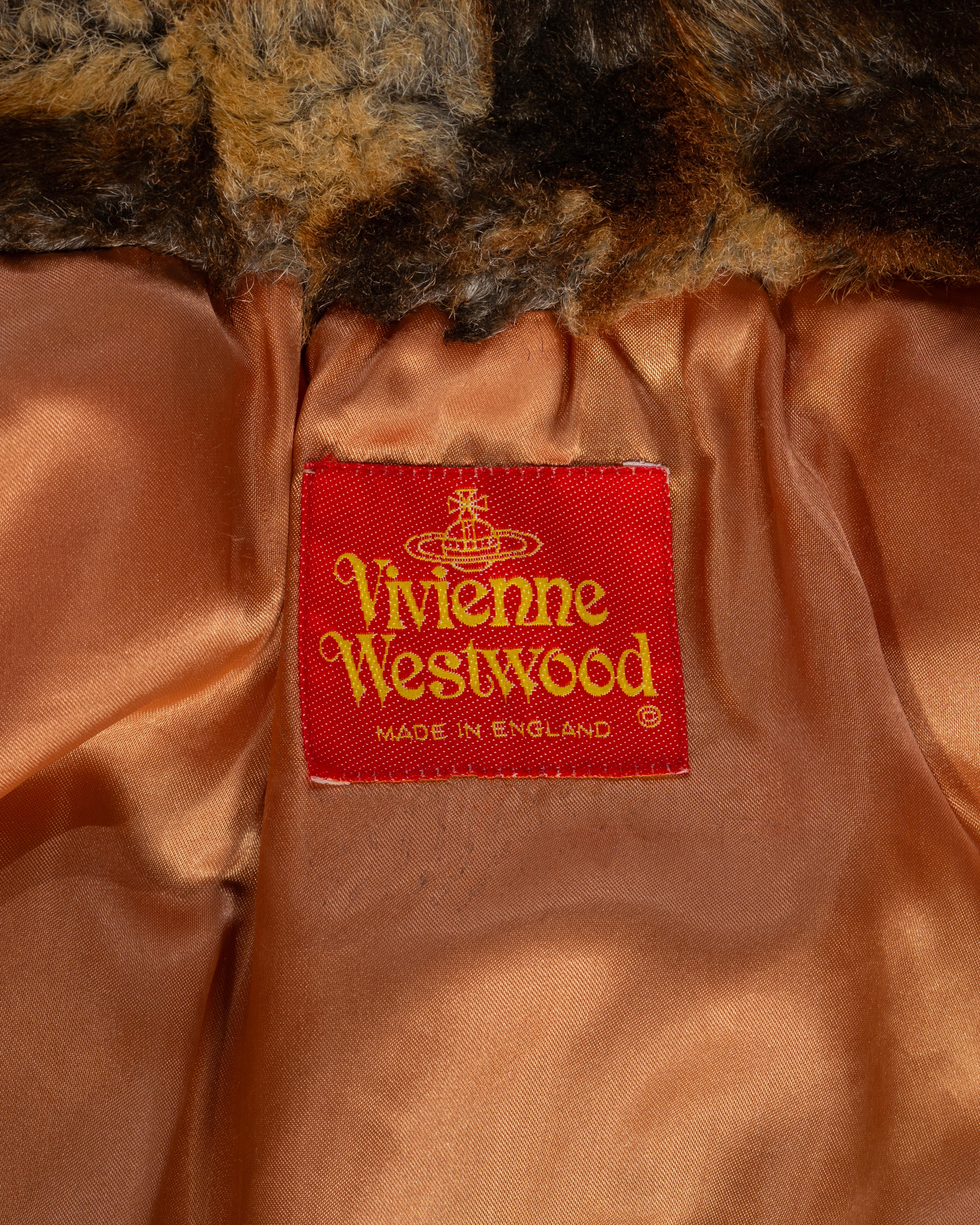 Vivienne Westwood Leopard Print Faux Fur Jacket and Bag Set, fw 1992 6
