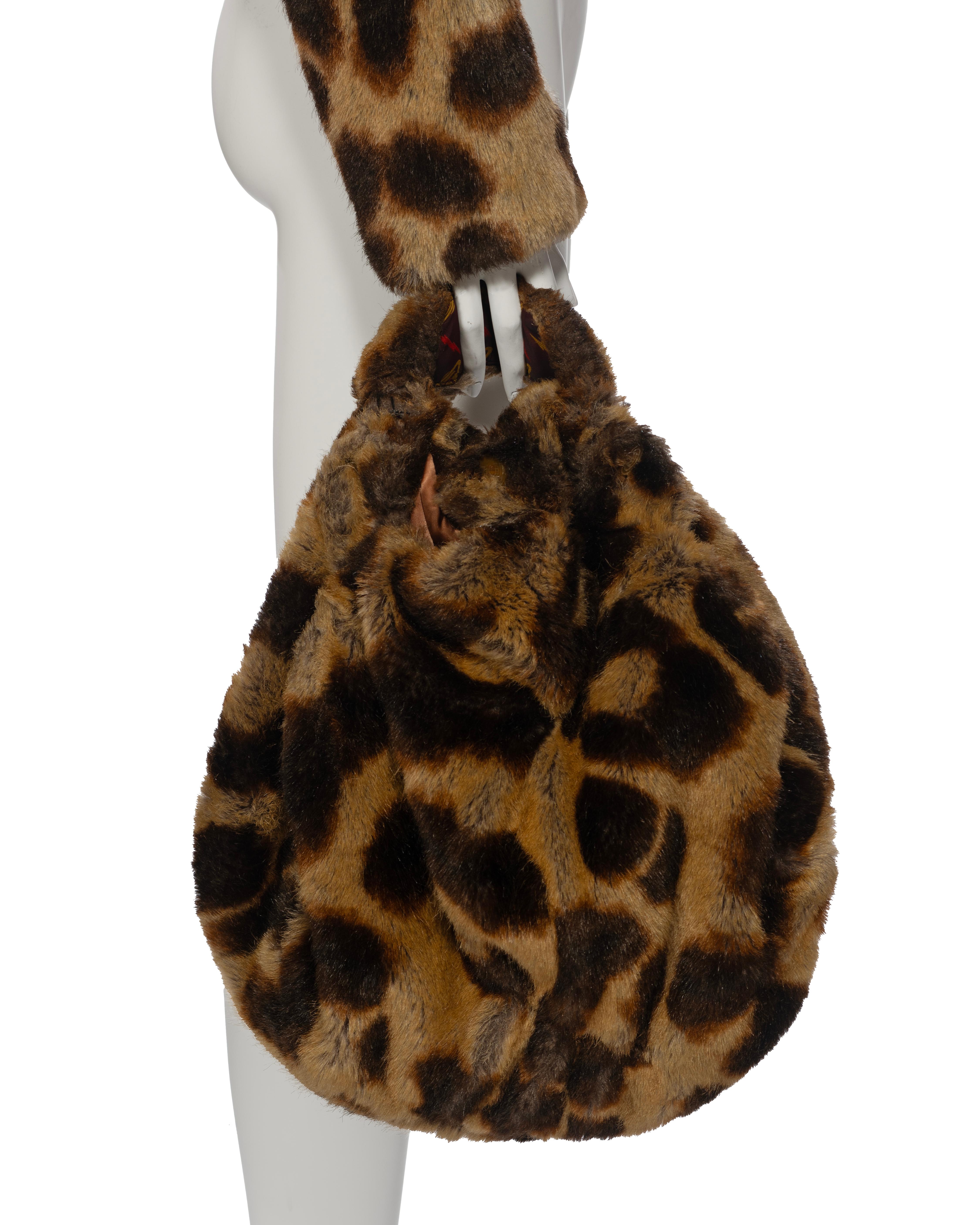 Vivienne Westwood Leopard Print Faux Fur Jacket and Bag Set, fw 1992 2