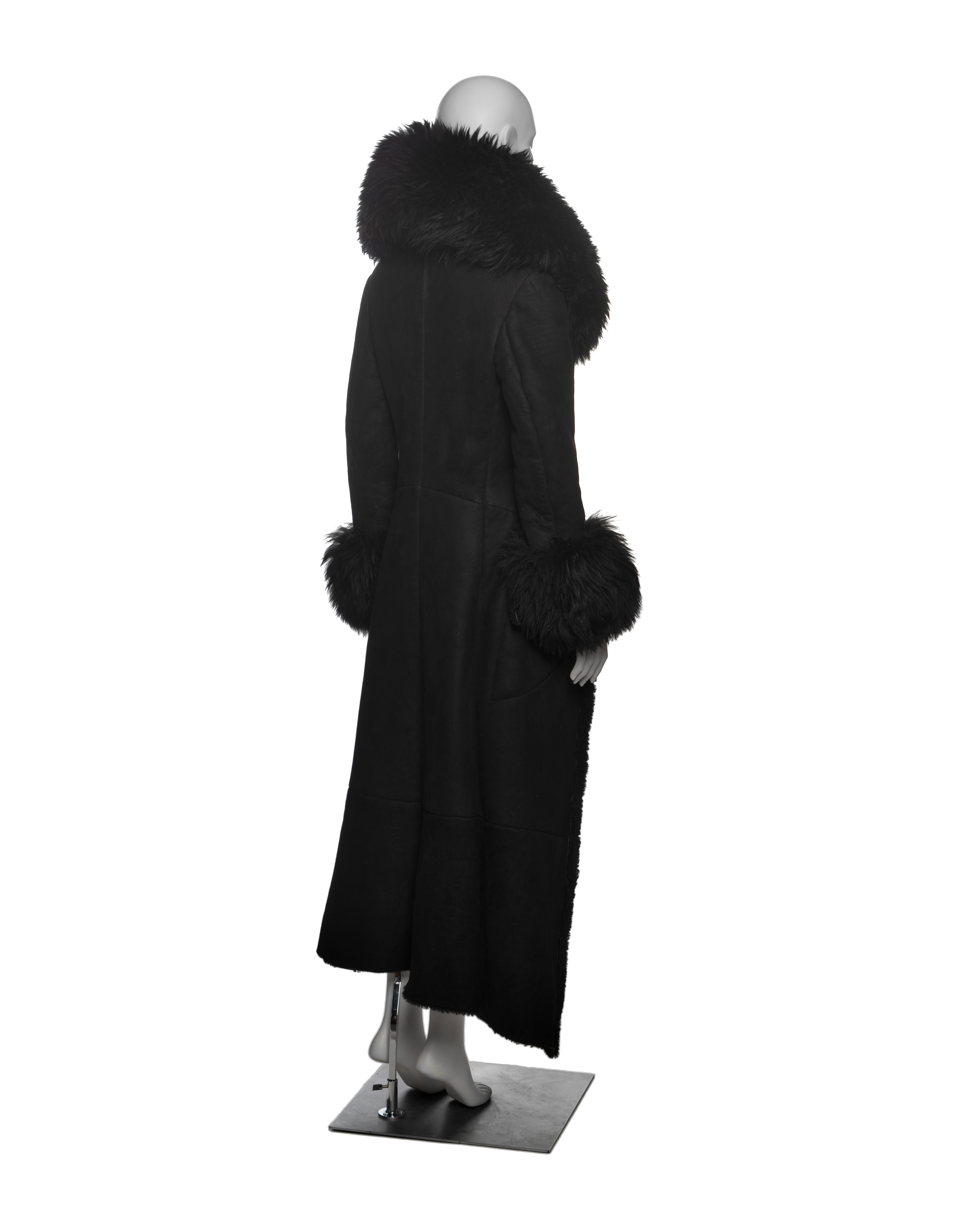 Vivienne Westwood Long Black Sheepskin Coat with Oversized Collar, FW 1992 For Sale 9