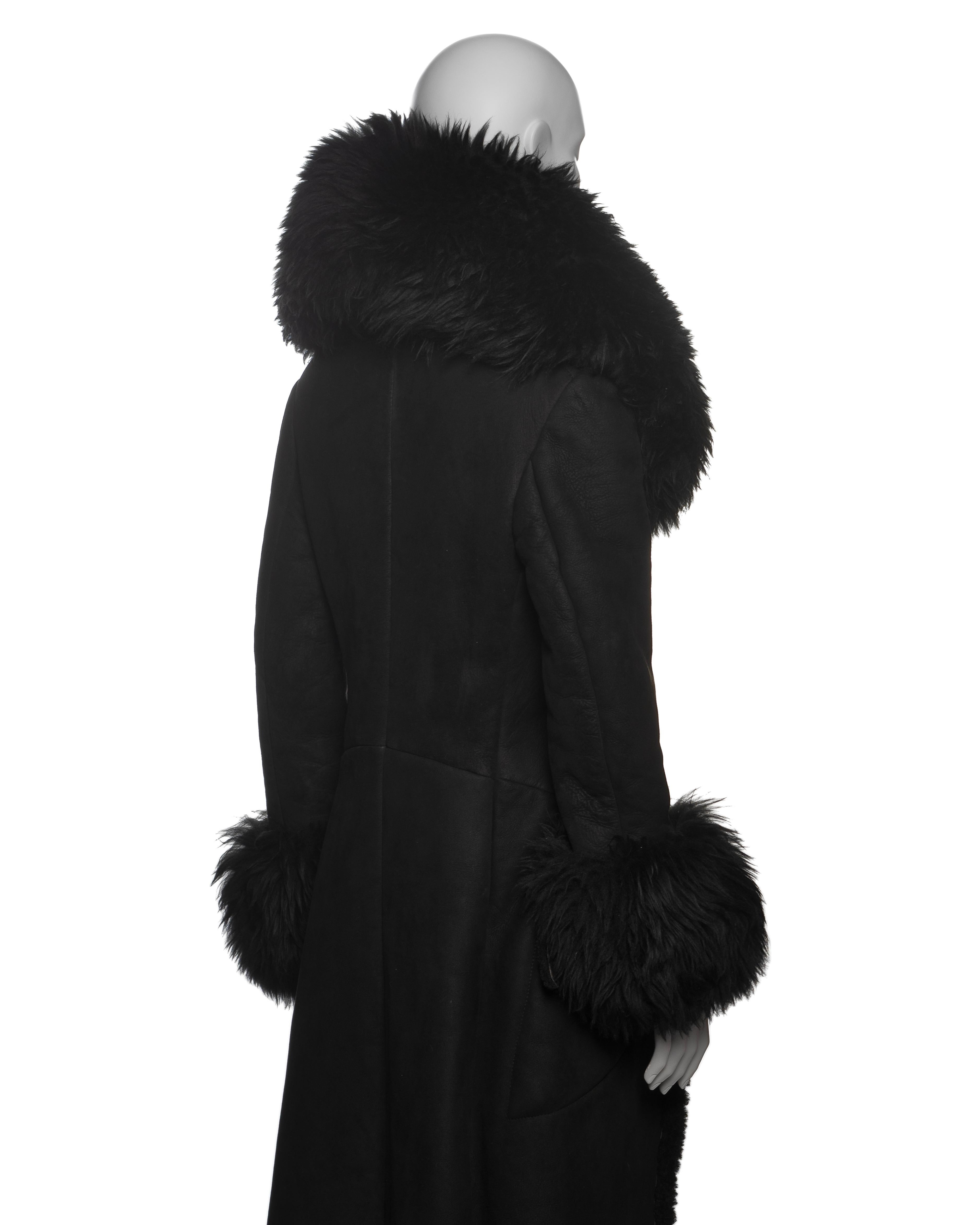 Vivienne Westwood Long Black Sheepskin Coat with Oversized Collar, FW 1992 For Sale 10
