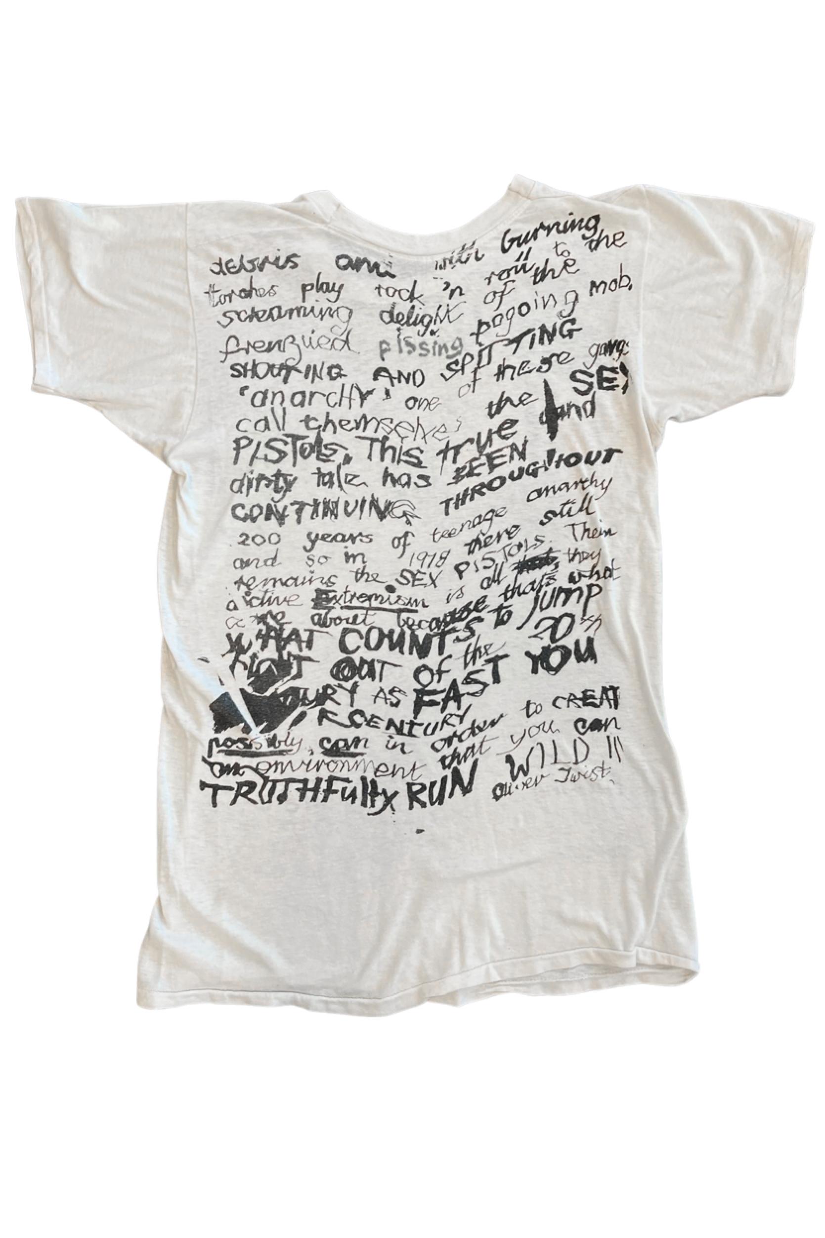Gris Vivienne Westwood & Malcolm McLaren - T-shirt Oliver Twist 1976-7 en vente