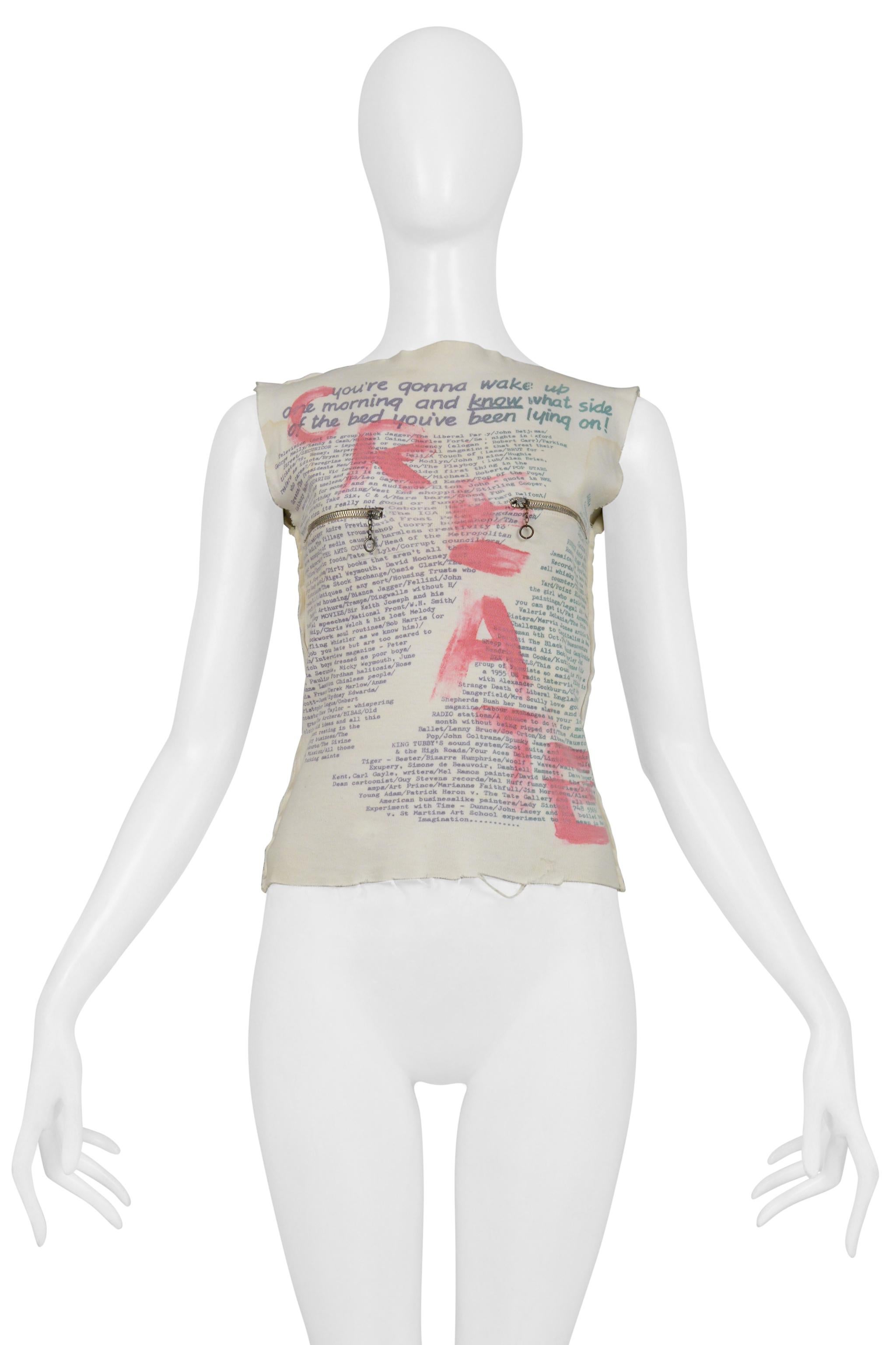 Resurrection Vintage is excited to offer an original and unusual example of a Vivienne Westwood & Malcolm McLaren SEX collection off-white cut-and-sew 