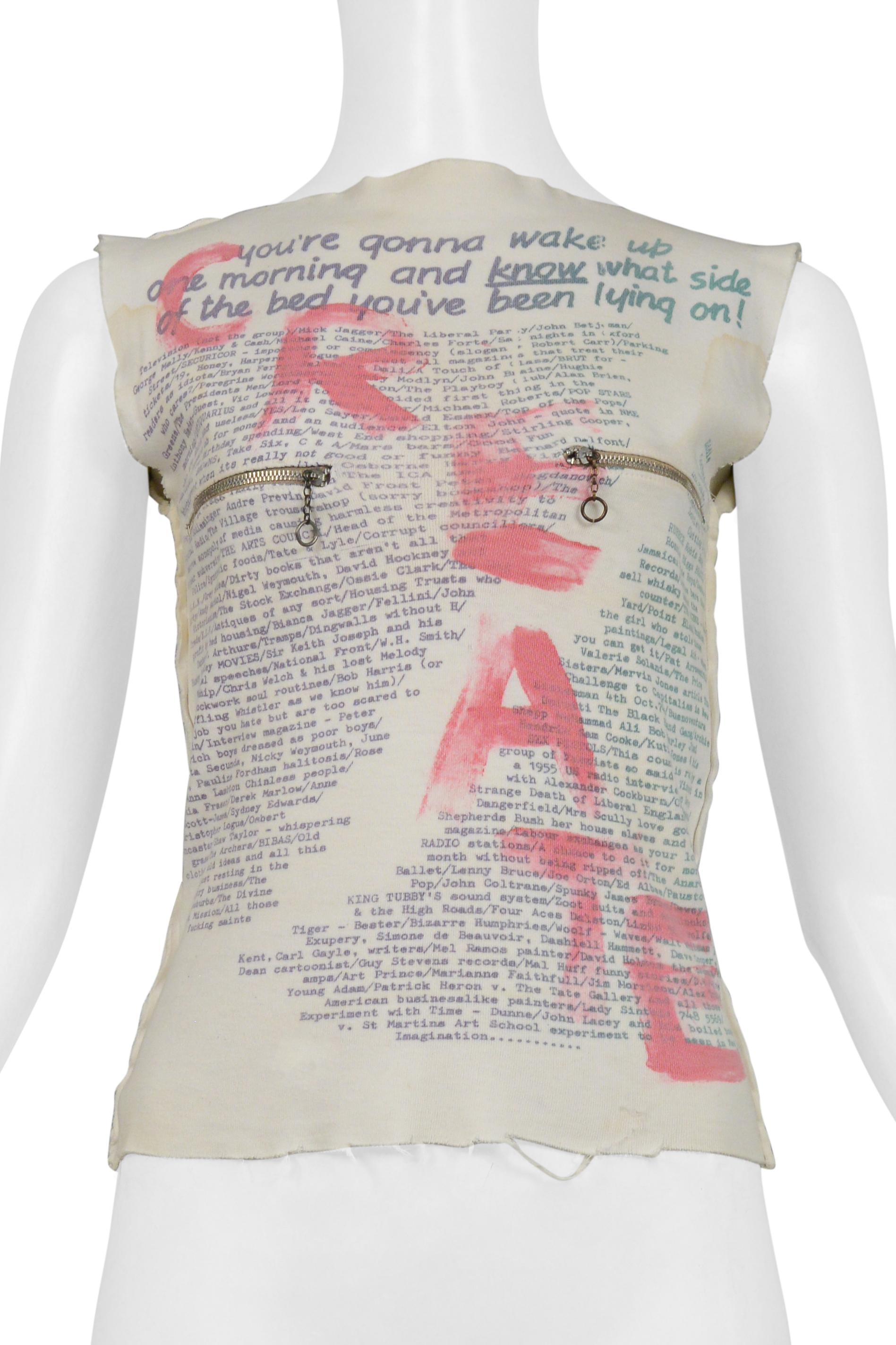 Vivienne Westwood & Malcolm McLaren SEX « Create » T-shirt 1975-76 Unisexe en vente