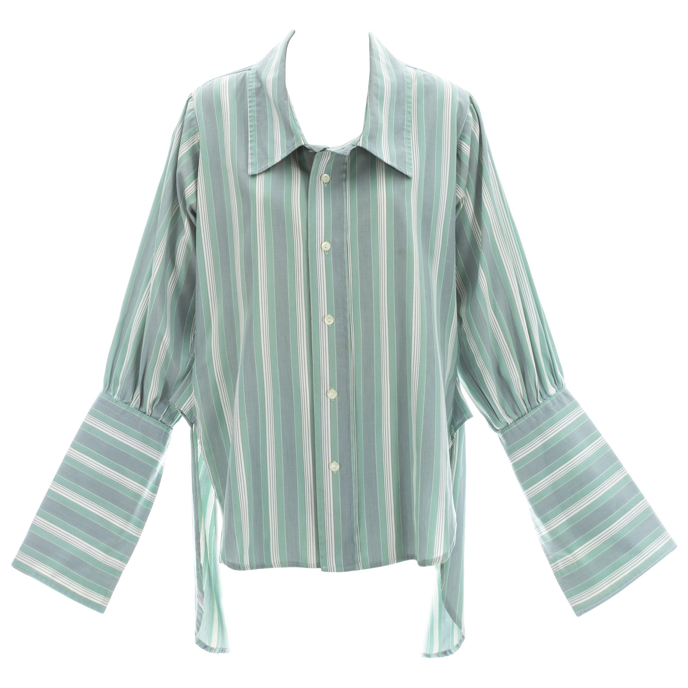 Vivienne Westwood / Malcolm McLaren striped cotton oversized shirt, ss 1983 For Sale