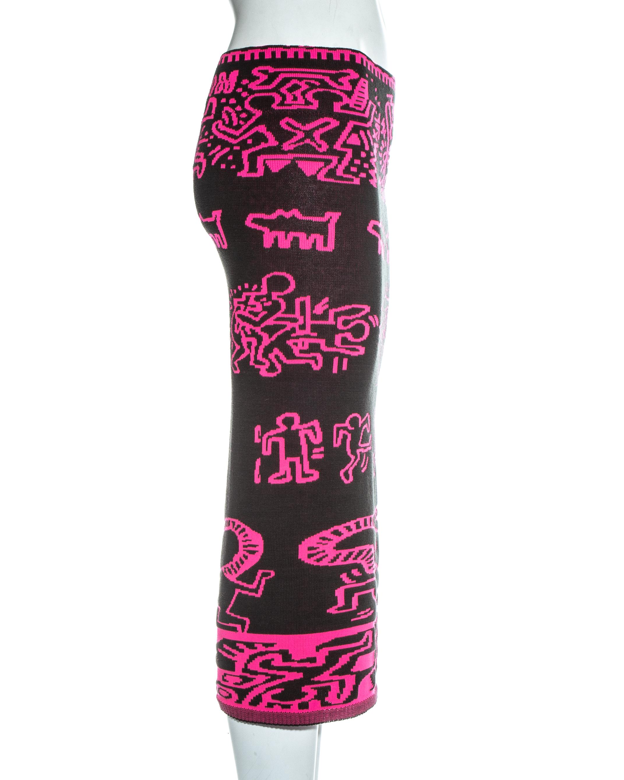 Black Vivienne Westwood & Malcolm McLaren Worlds End Keith Haring skirt, fw 1983