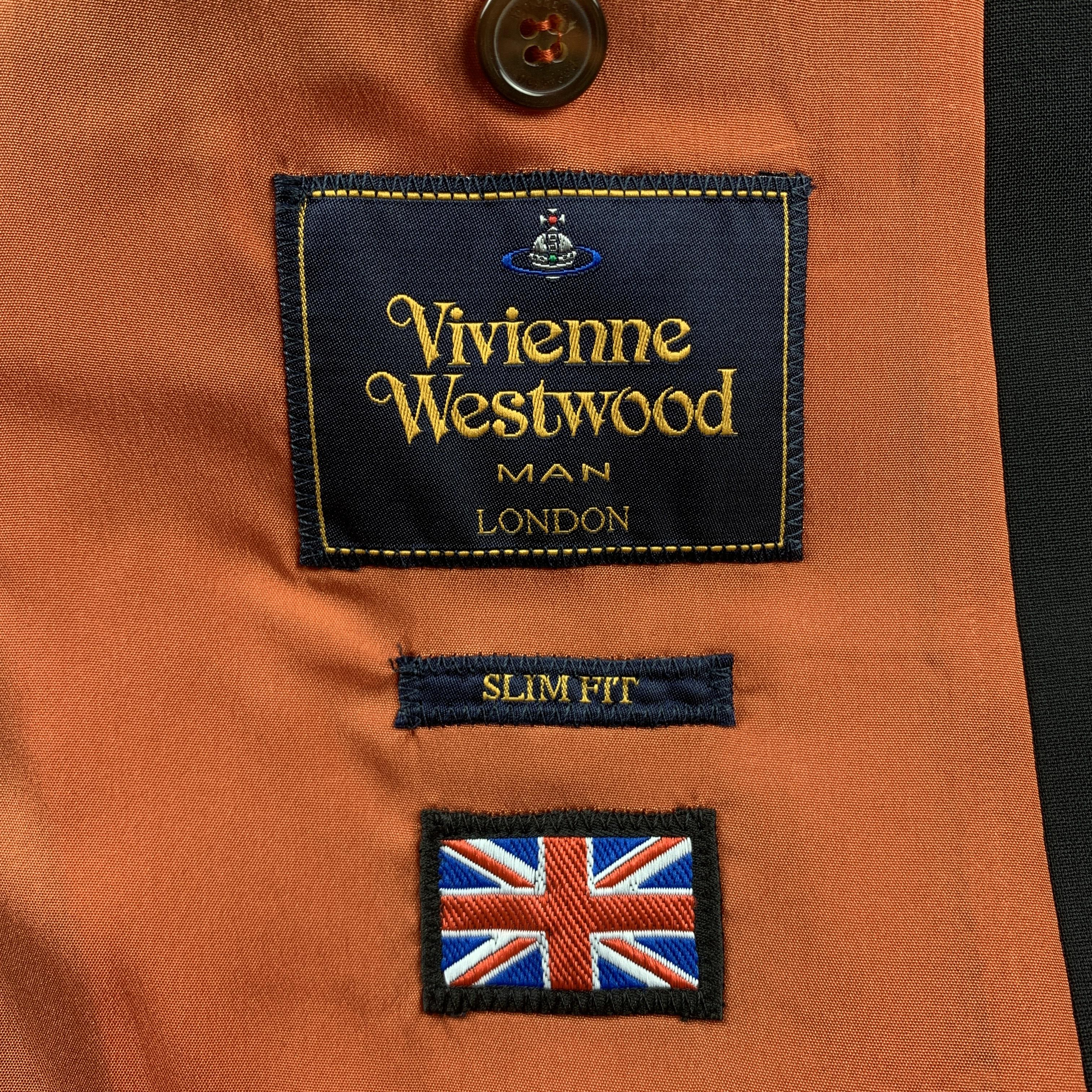 VIVIENNE WESTWOOD MAN James Size 40 Black Wool Notch Lapel Suit In Excellent Condition In San Francisco, CA