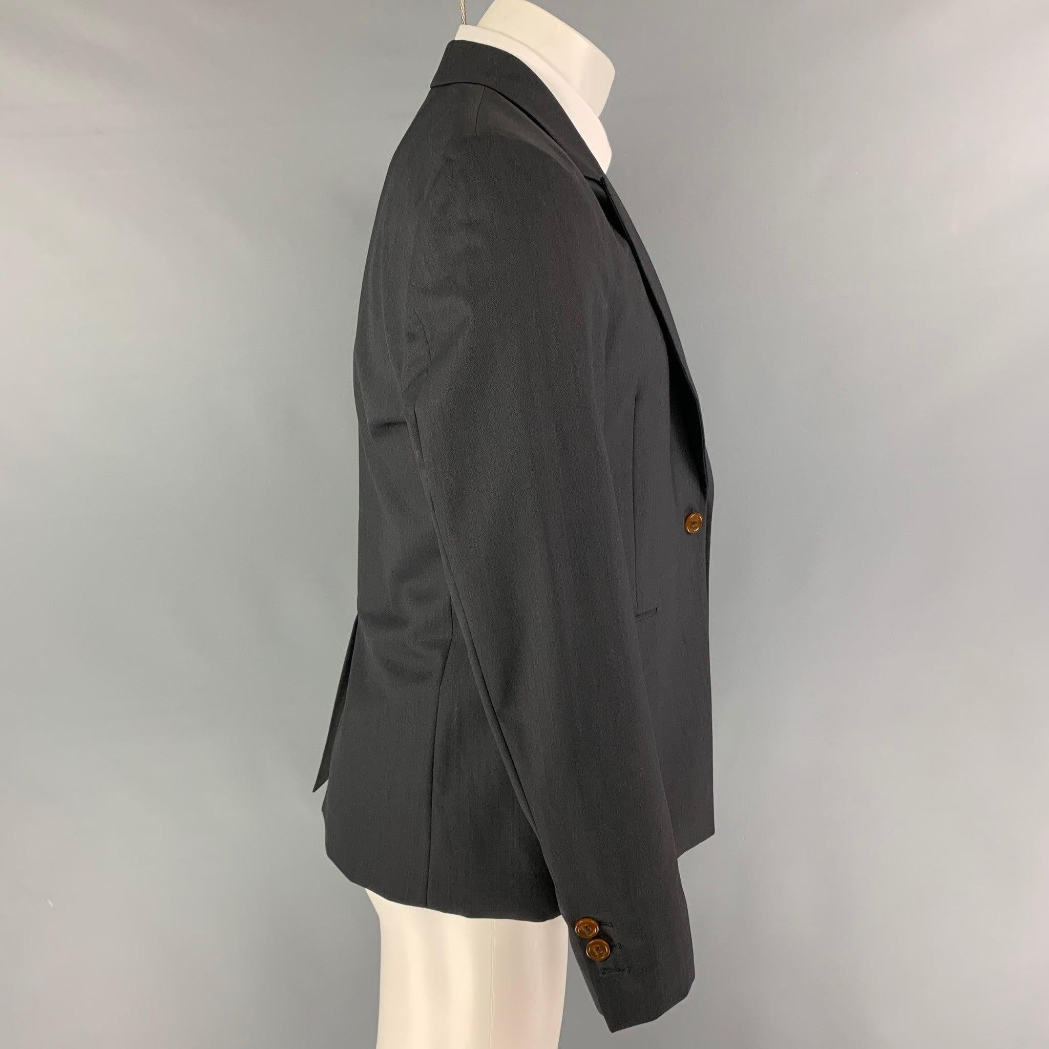 VIVIENNE WESTWOOD MAN Size 40 Charcoal Wool Peak Lapel Sport Coat In Good Condition For Sale In San Francisco, CA