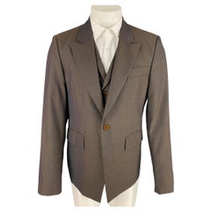 VIVIENNE WESTWOOD MAN Size 42 Brown Iridescent Wool Peak Lapel Sport Coat