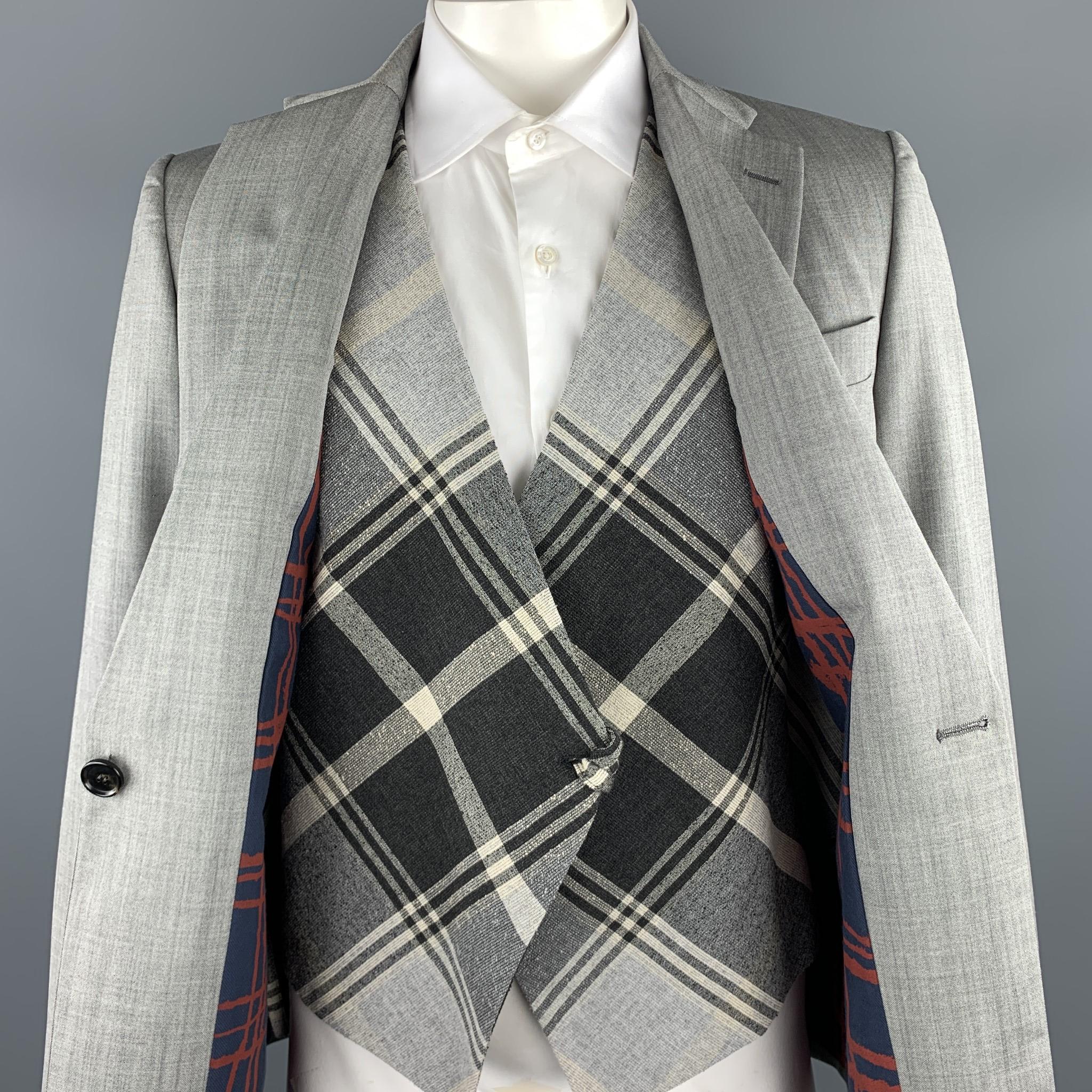 Gray VIVIENNE WESTWOOD MAN Size 42 Grey Wool Notch Lapel Sport Coat