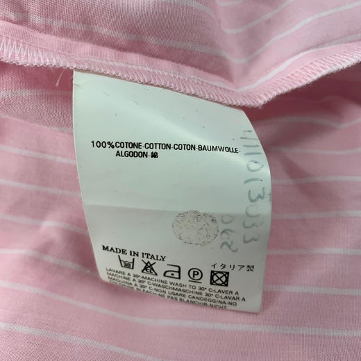 VIVIENNE WESTWOOD MAN Size L Pink White Stripe Cotton Asymmetrical Collar  Shirt at 1stDibs