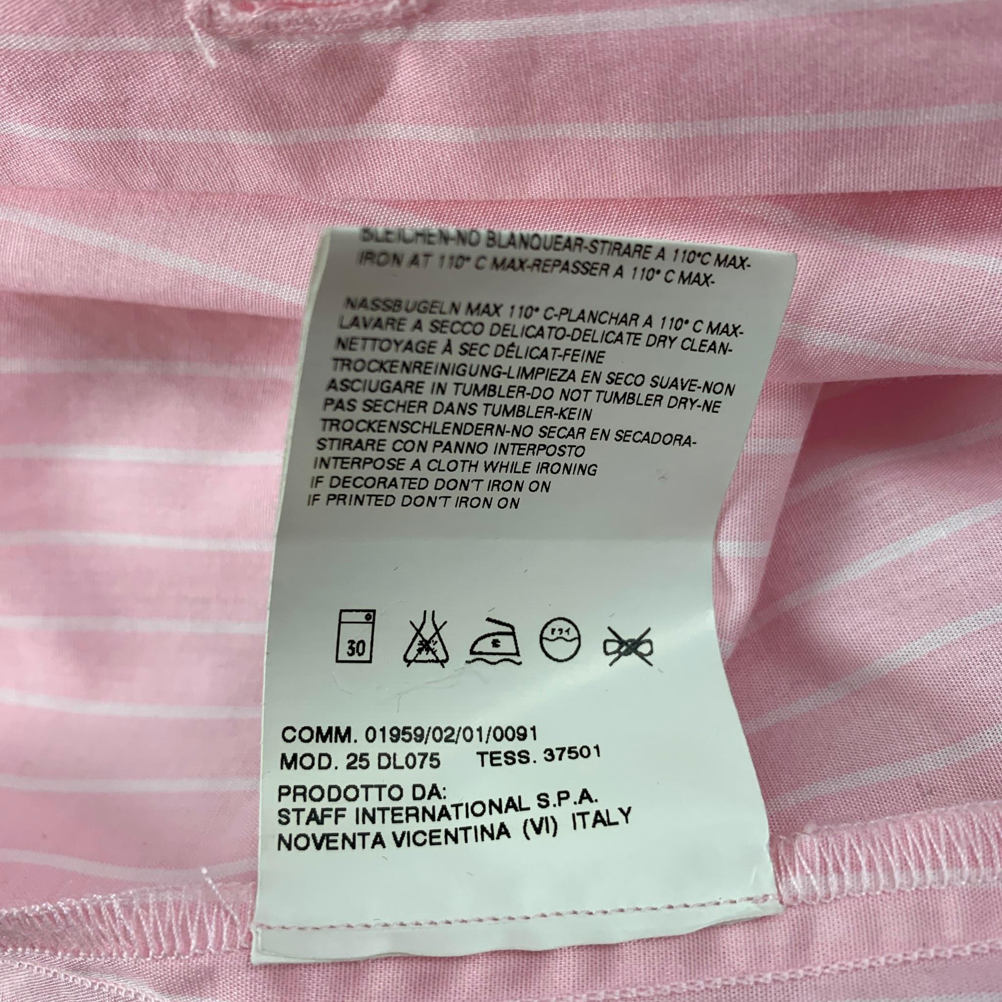 Beige VIVIENNE WESTWOOD MAN Size L Pink White Stripe Cotton Asymmetrical Collar Shirt