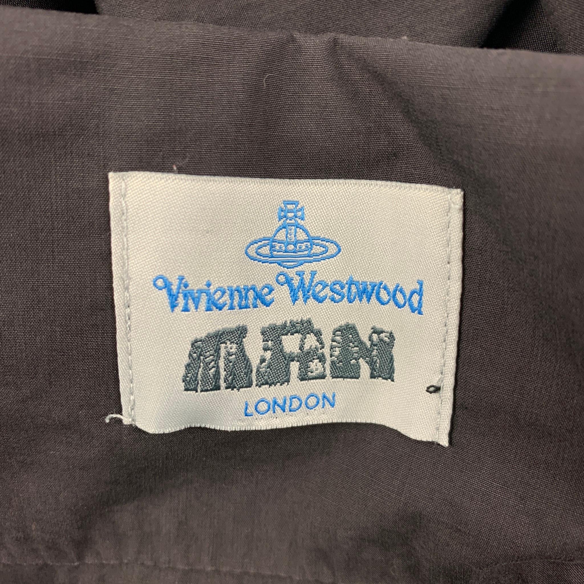 VIVIENNE WESTWOOD MAN Size S Black Contrast Trim Cotton Long Sleeve Shirt In Good Condition In San Francisco, CA