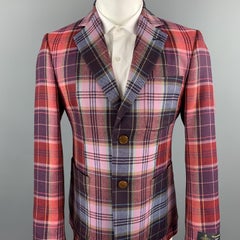 VIVIENNE WESTWOOD MAN Size US 40 Multi-Color Plaid Wool Notch Lapel Sport Coat