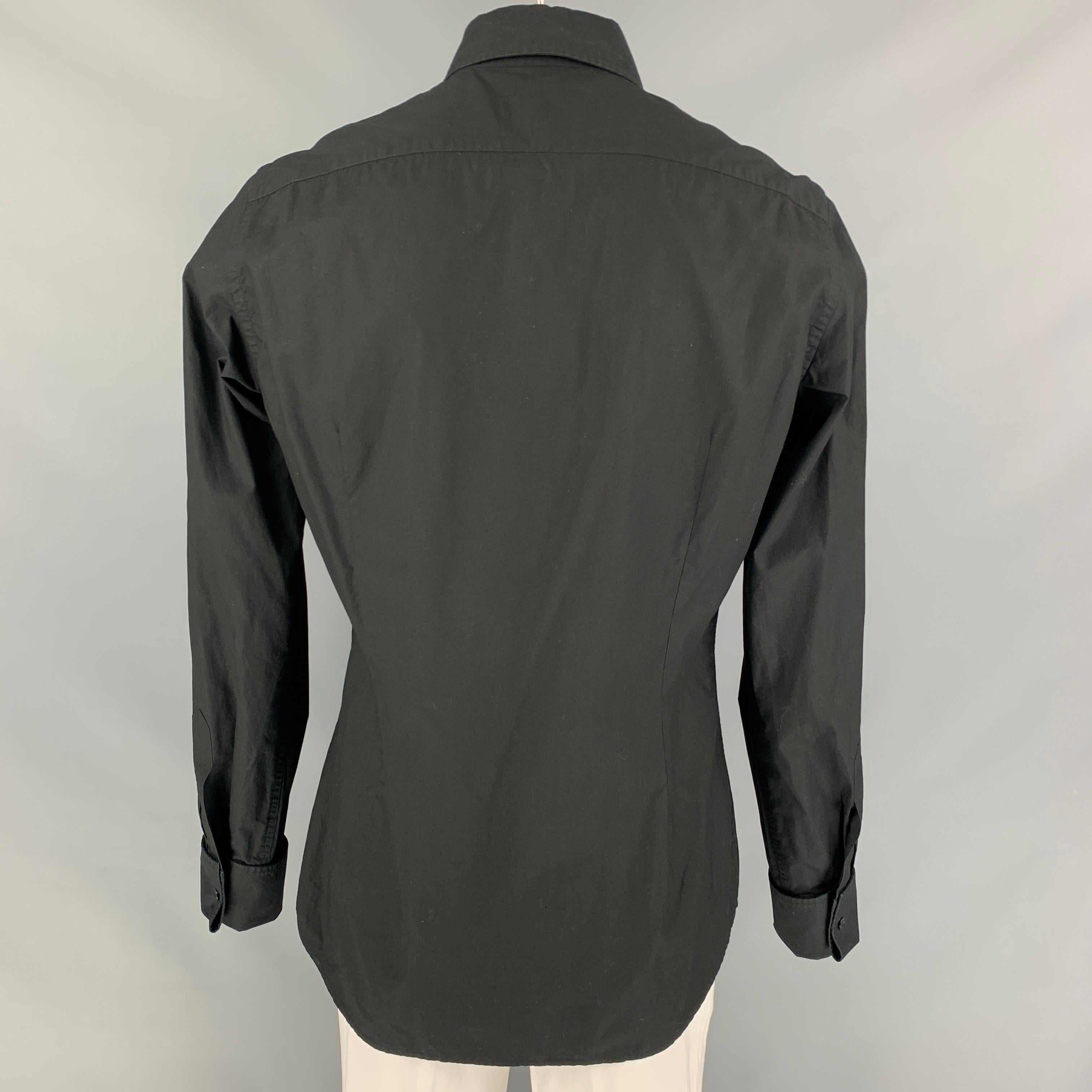 Men's VIVIENNE WESTWOOD MAN Size XL Black Cotton Button Down Long Sleeve Shirt