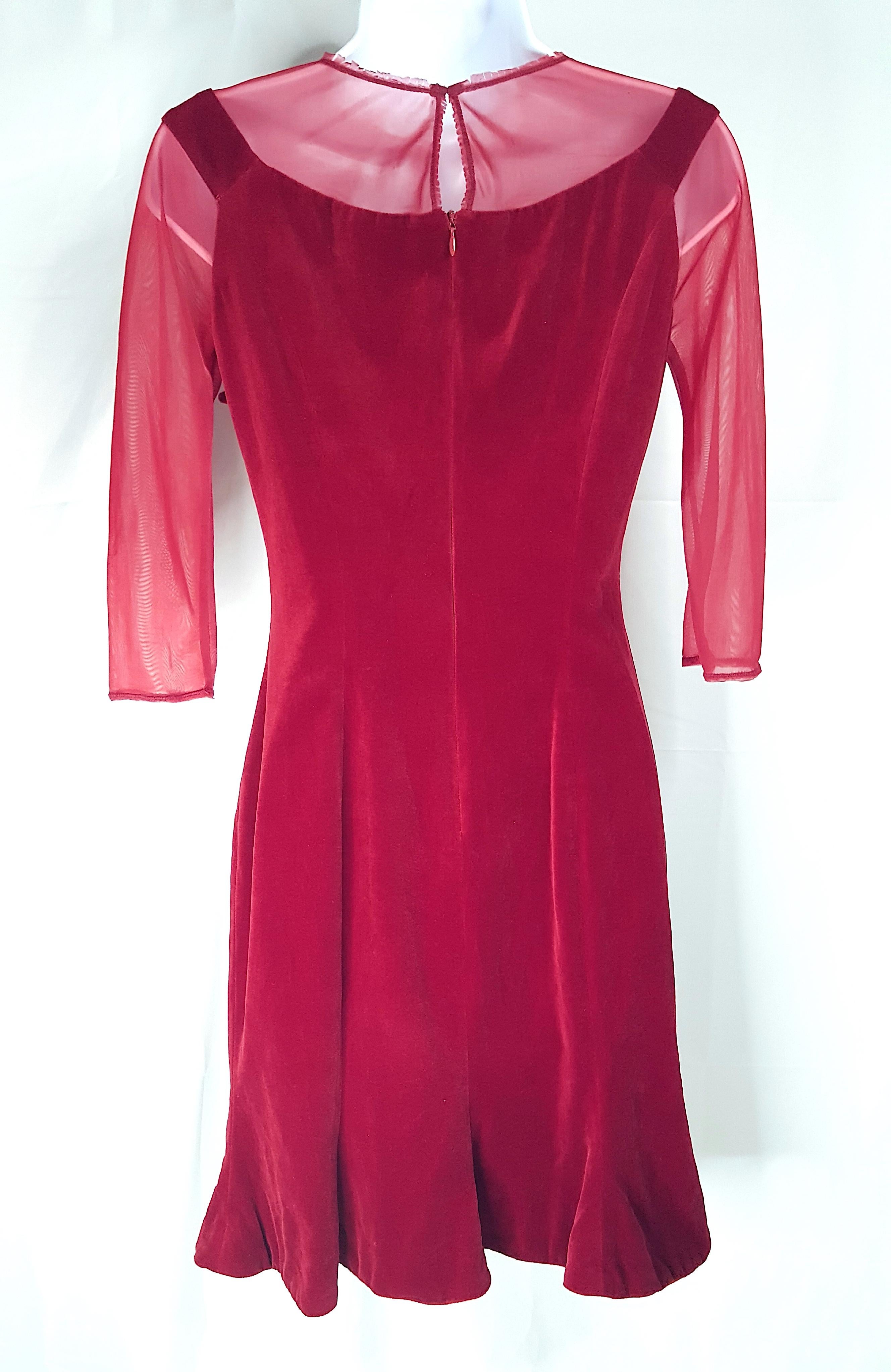 Robe de soirée VivienneWestwood 1998 MarilynMonroe CorsetDress Velvet Moire rouge en vente 1