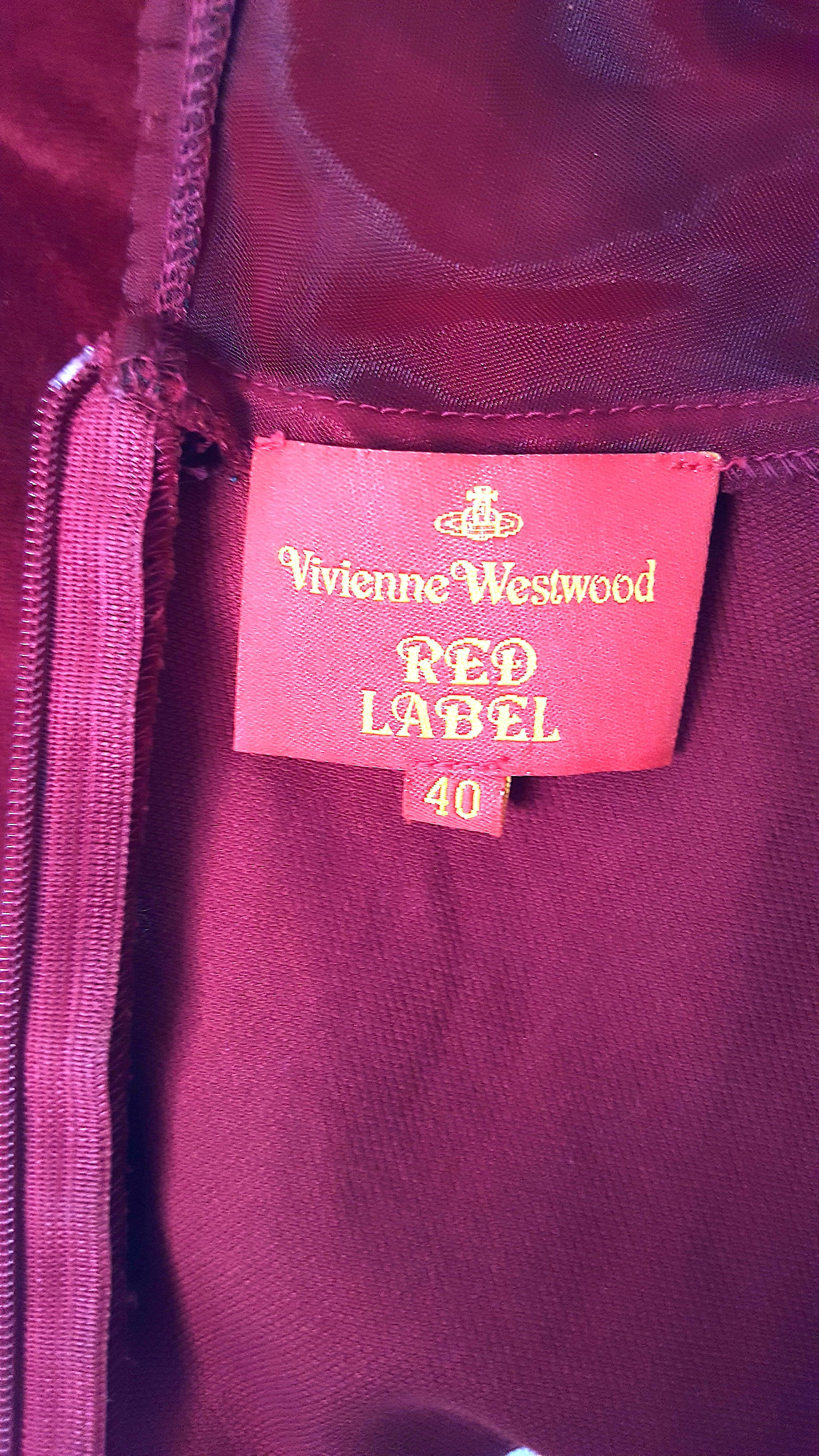 Robe de soirée VivienneWestwood 1998 MarilynMonroe CorsetDress Velvet Moire rouge en vente 3