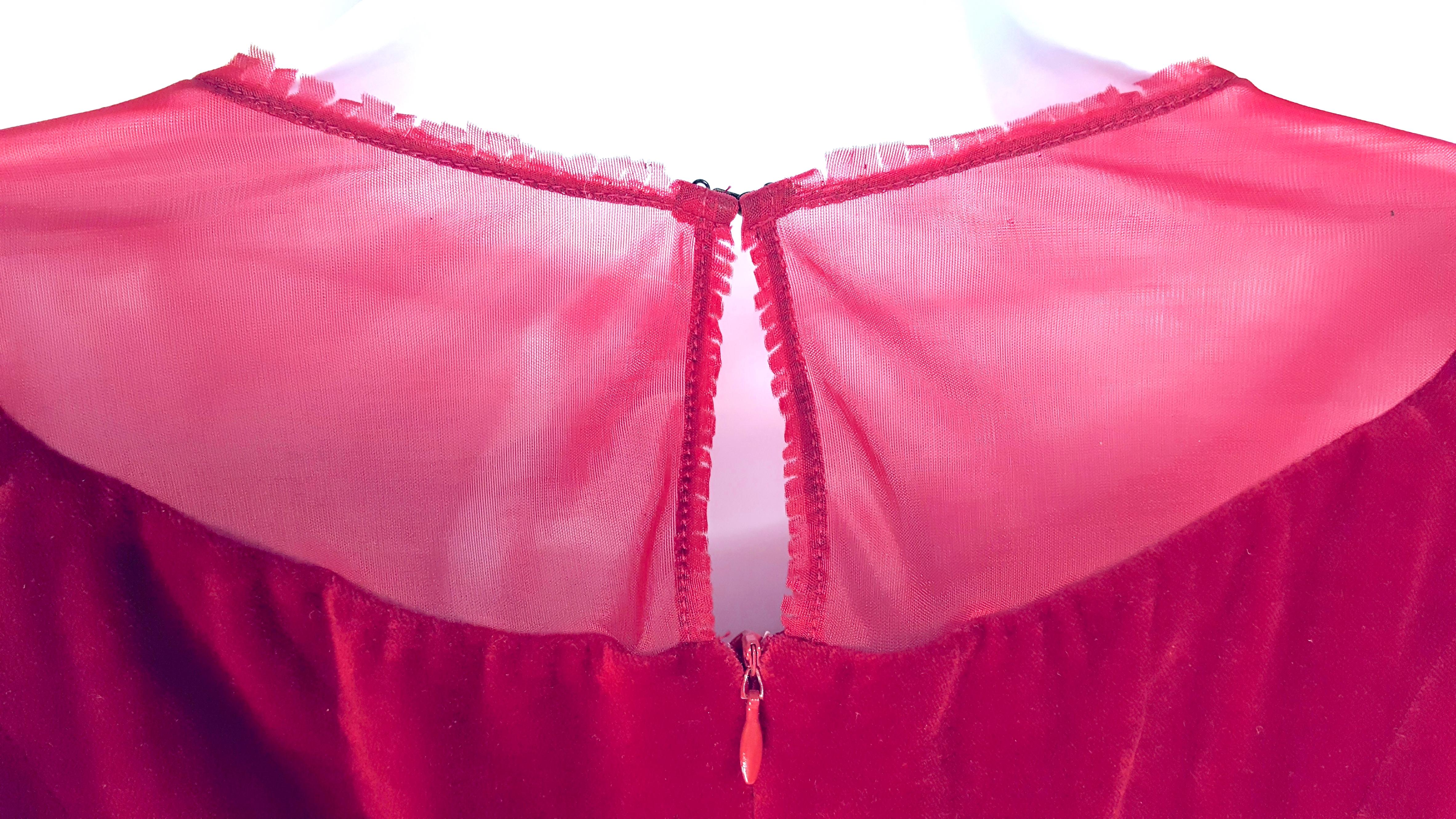 Robe de soirée VivienneWestwood 1998 MarilynMonroe CorsetDress Velvet Moire rouge en vente 4
