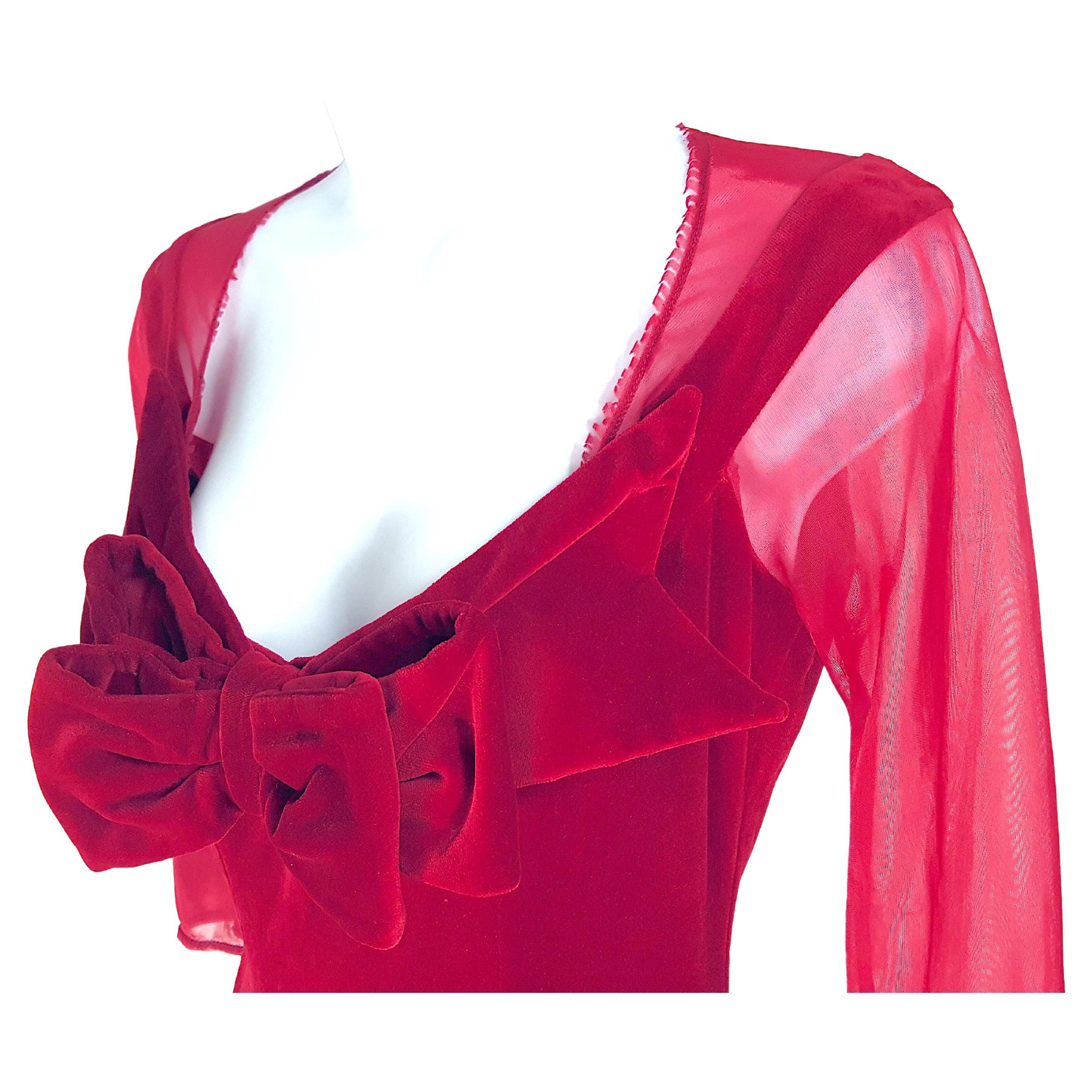 Robe de soirée VivienneWestwood 1998 MarilynMonroe CorsetDress Velvet Moire rouge en vente