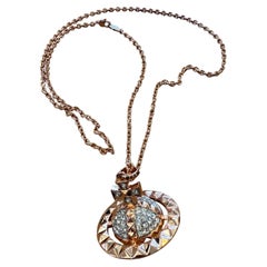 Vivienne Westwood Mayfair Large Orbit Pink Crystals Necklace