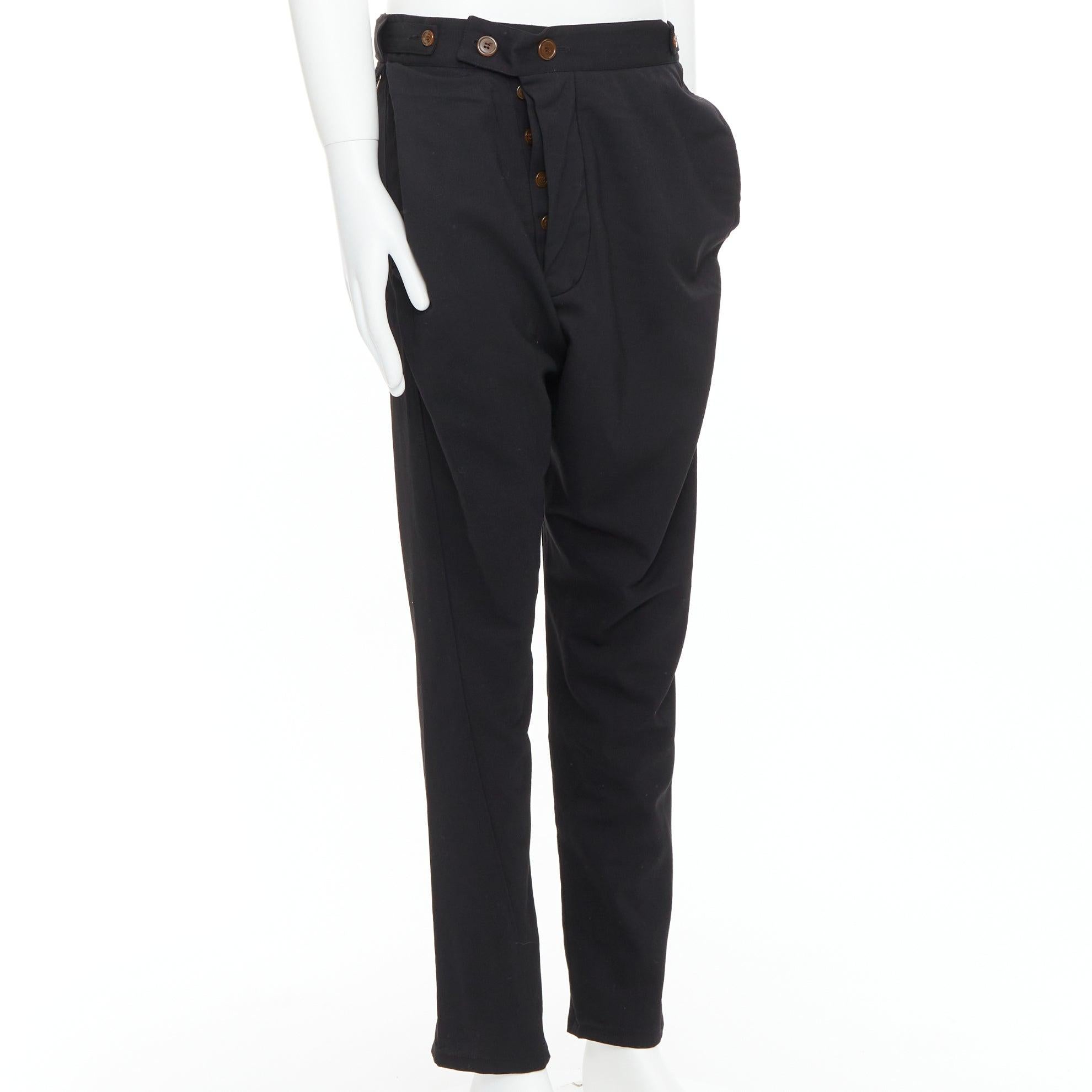 Black VIVIENNE WESTWOOD MEN black 3D cut drop crotch cropped pants IT48 M For Sale