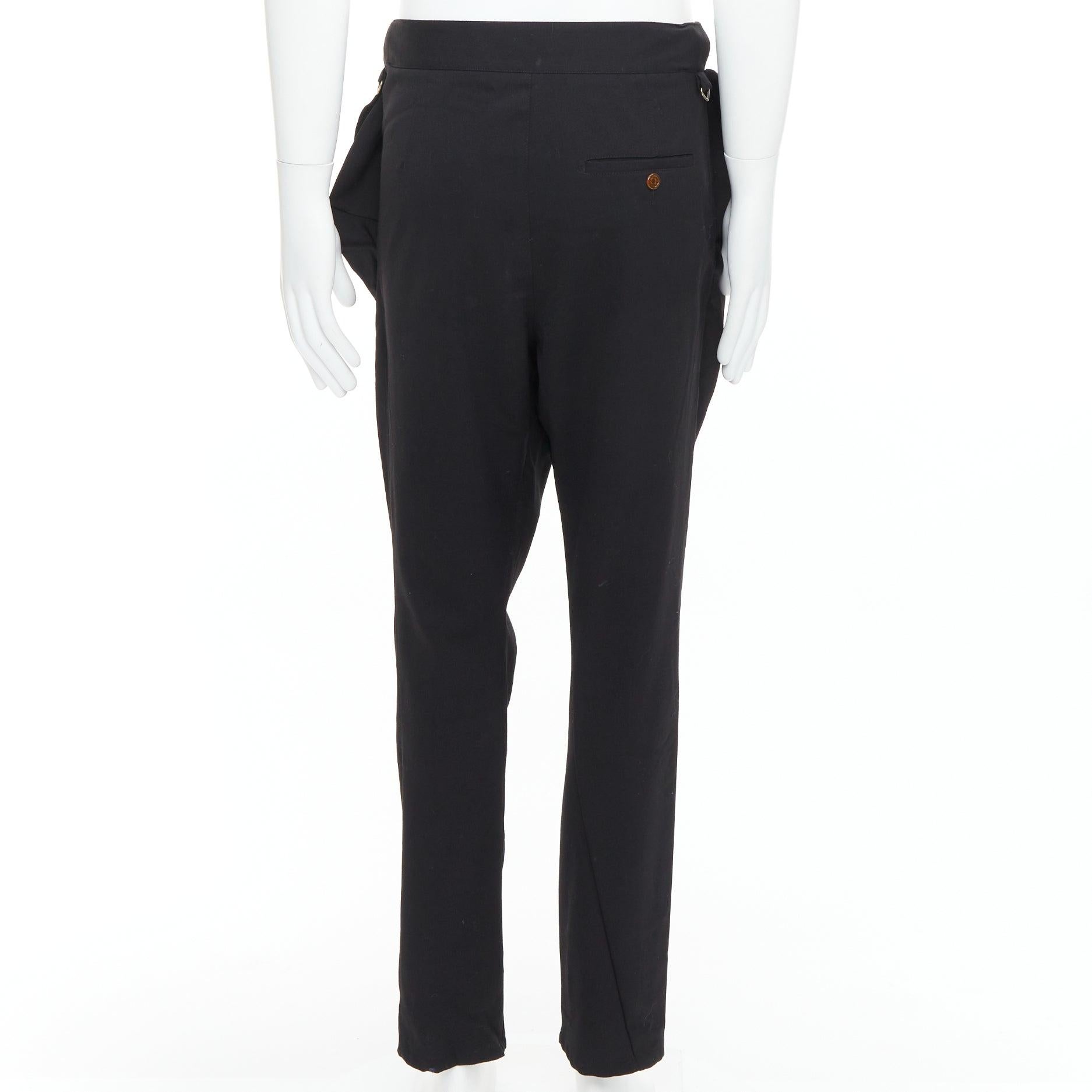 Women's VIVIENNE WESTWOOD MEN black 3D cut drop crotch cropped pants IT48 M For Sale