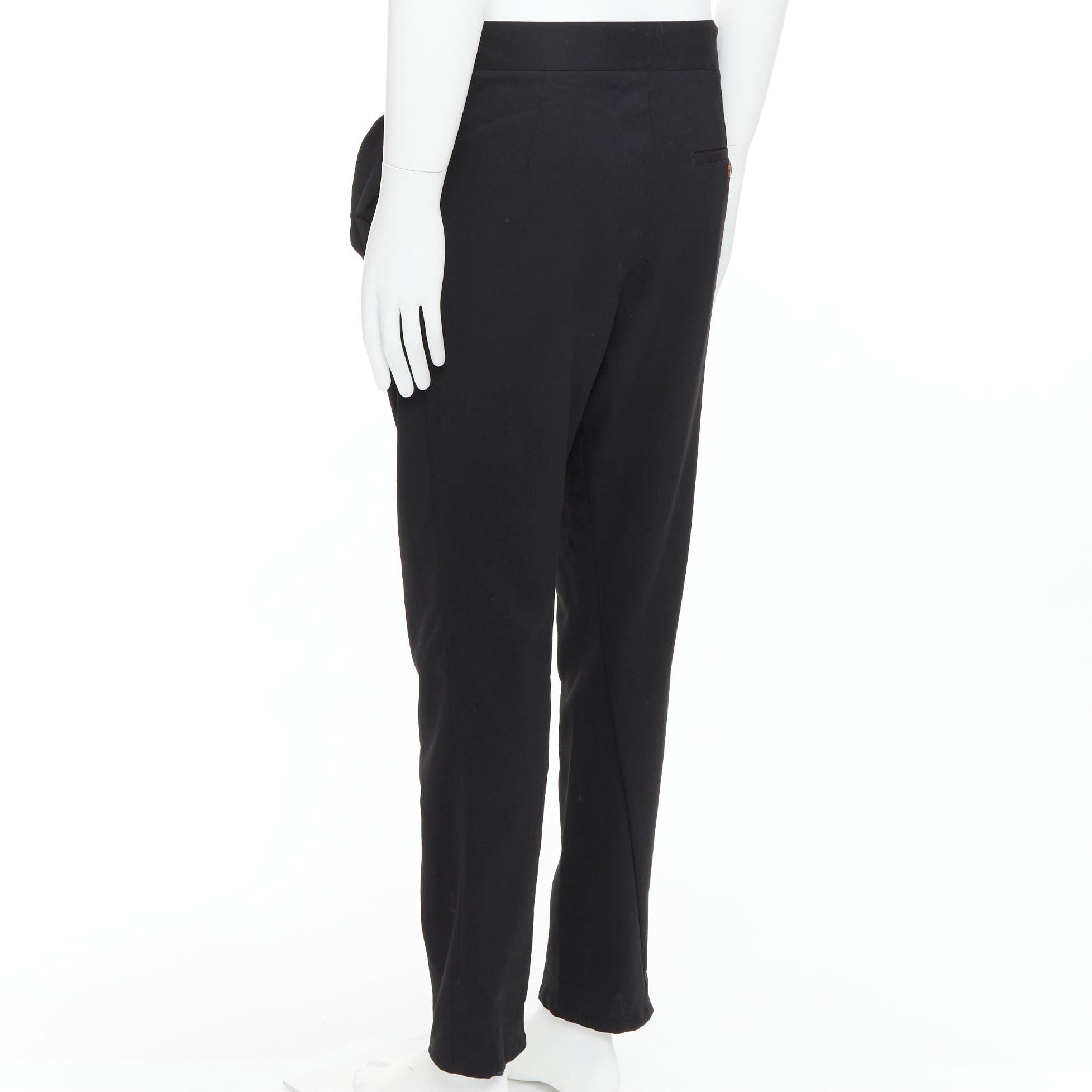 VIVIENNE WESTWOOD MEN black 3D cut drop crotch cropped pants IT48 M For Sale 1