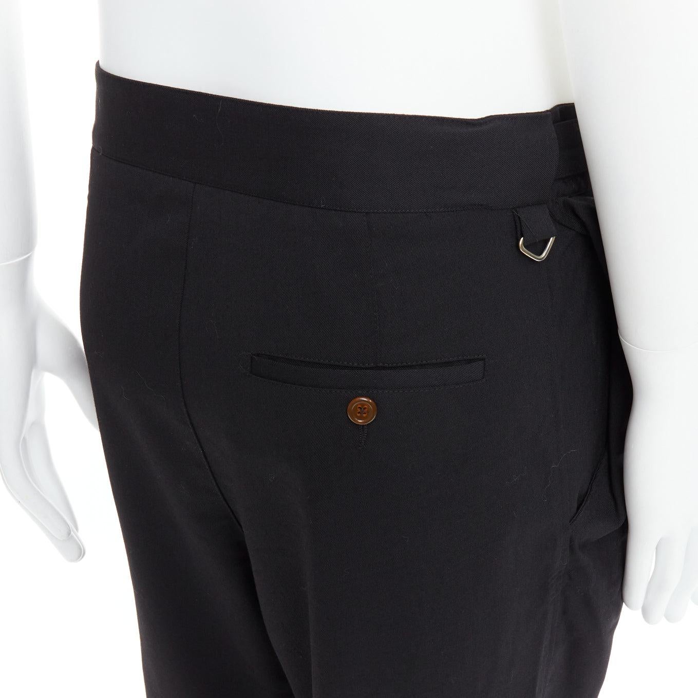 VIVIENNE WESTWOOD MEN black 3D cut drop crotch cropped pants IT48 M For Sale 2