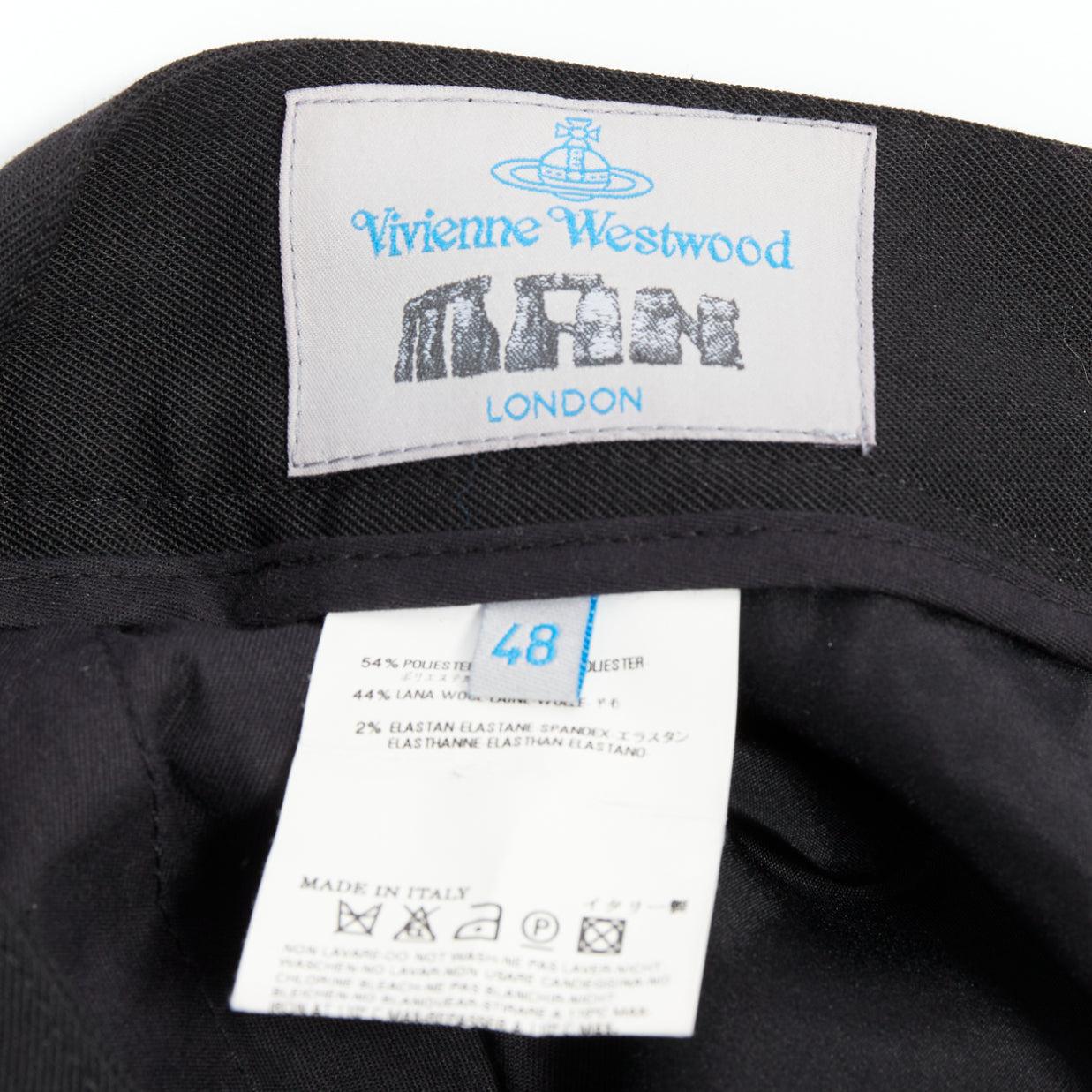 VIVIENNE WESTWOOD MEN black 3D cut drop crotch cropped pants IT48 M For Sale 3