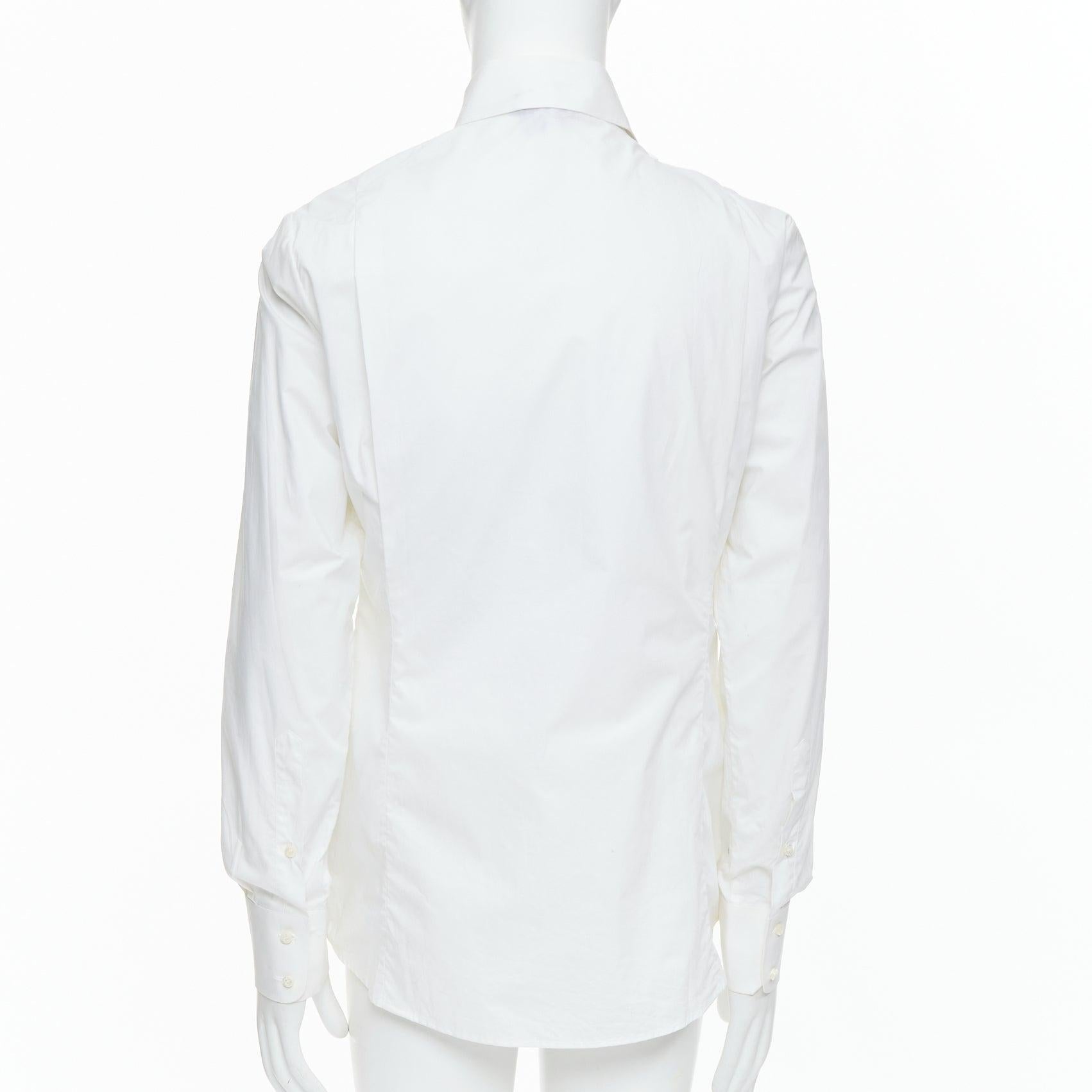 Men's VIVIENNE WESTWOOD MEN white cotton orb logo embroidered bib shirt Sz3