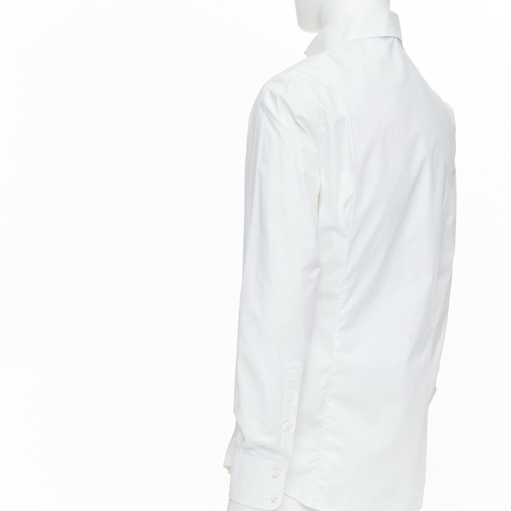 VIVIENNE WESTWOOD MEN white cotton orb logo embroidered bib shirt Sz3 1