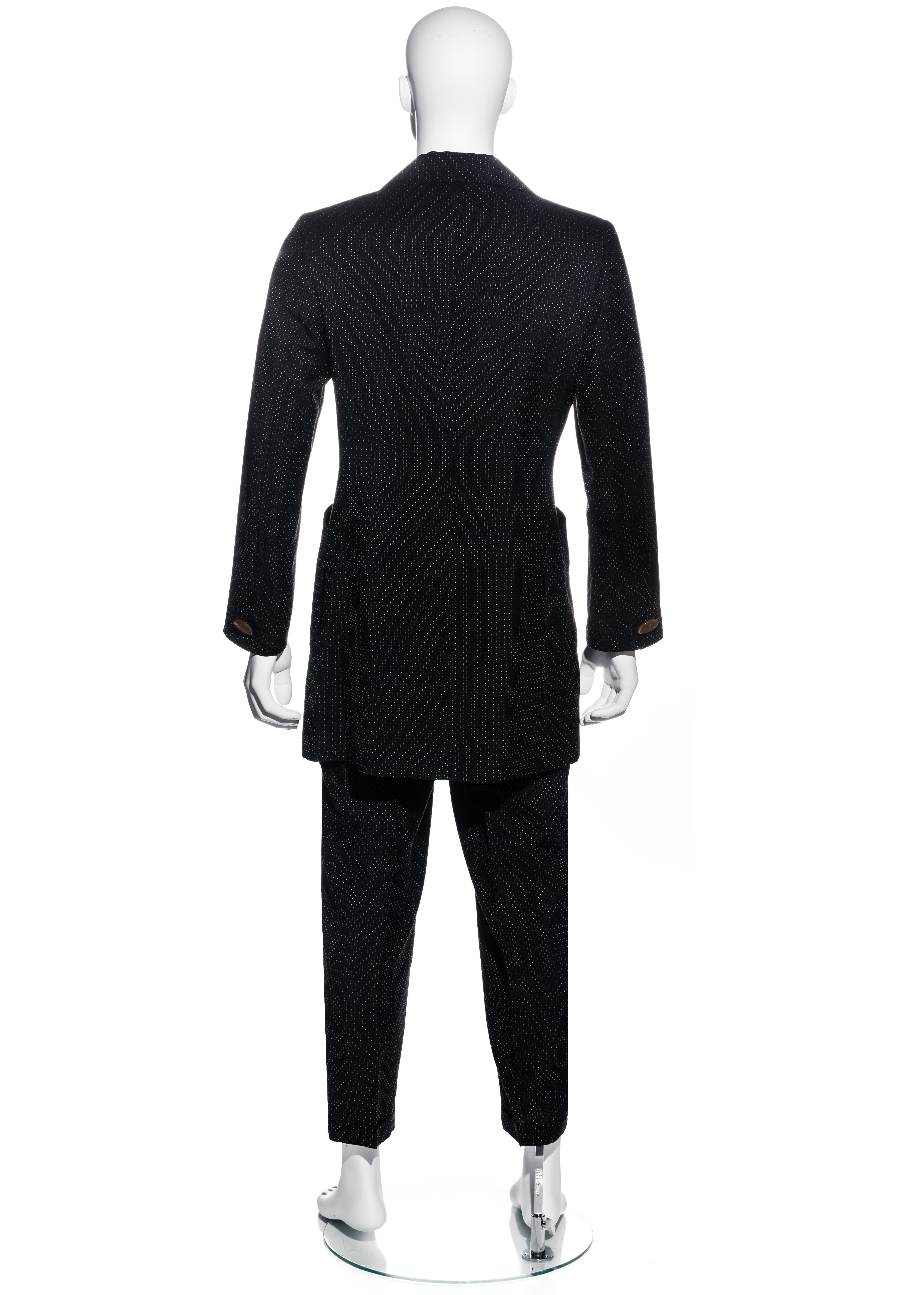 Vivienne Westwood Men's black striped wool double breasted suit, fw 1996 For Sale 4