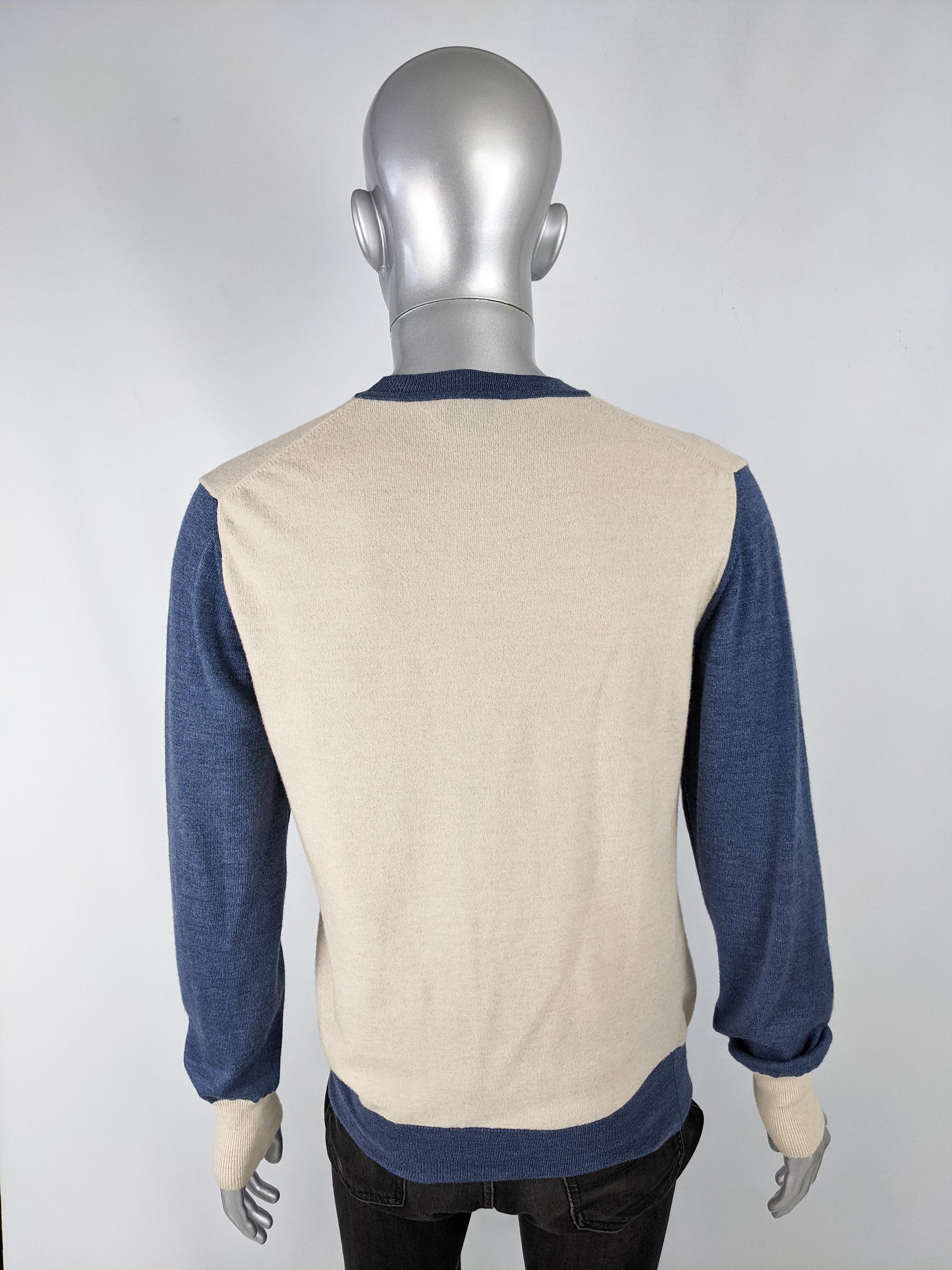 White Vivienne Westwood Mens Blue & Cream Knit Jumper Sweater