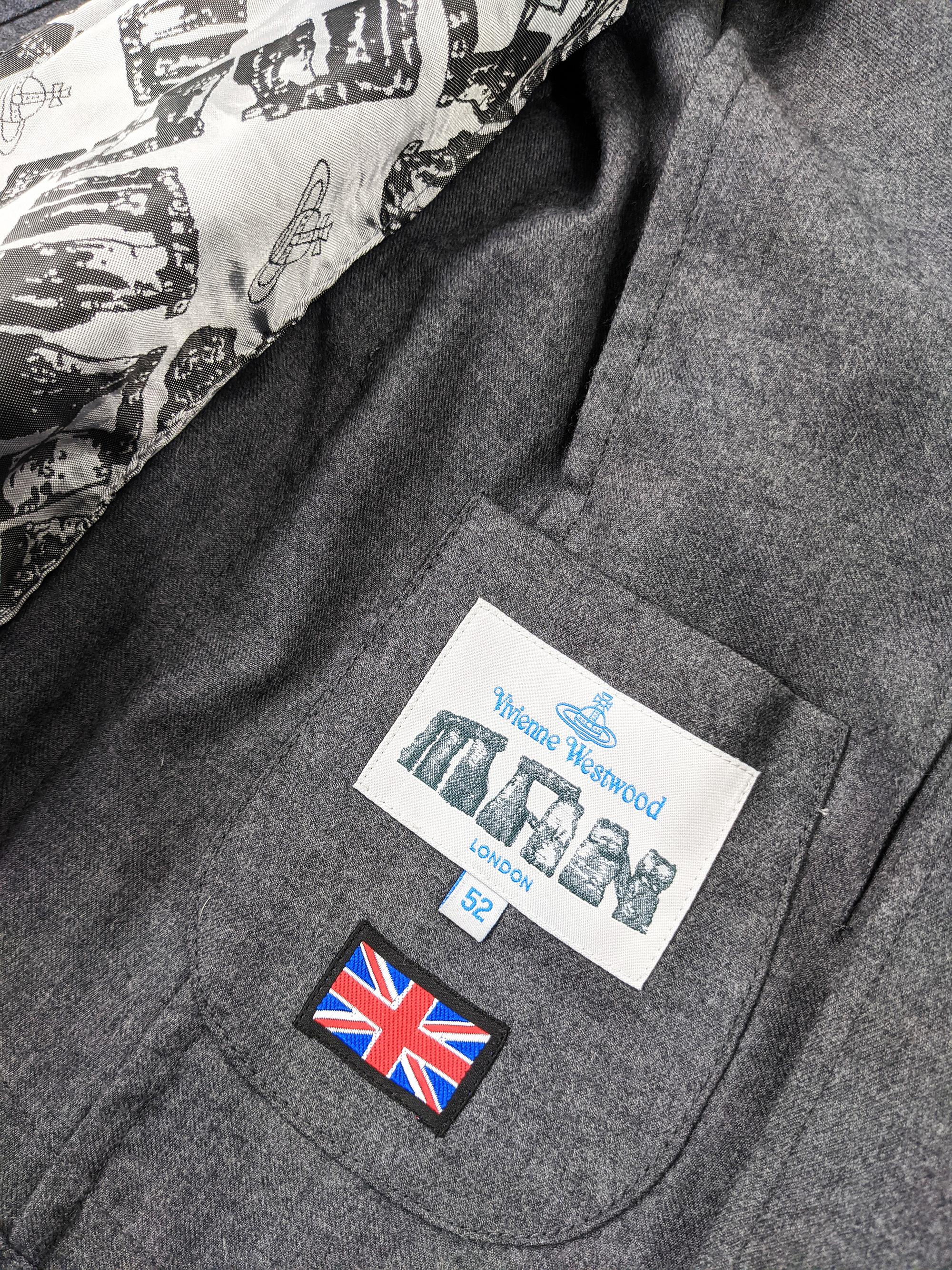 Vivienne Westwood Mens Grey Embroidered Blazer Jacket 1
