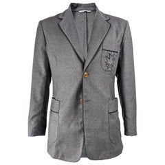 Vivienne Westwood Mens Grey Embroidered Blazer Jacket