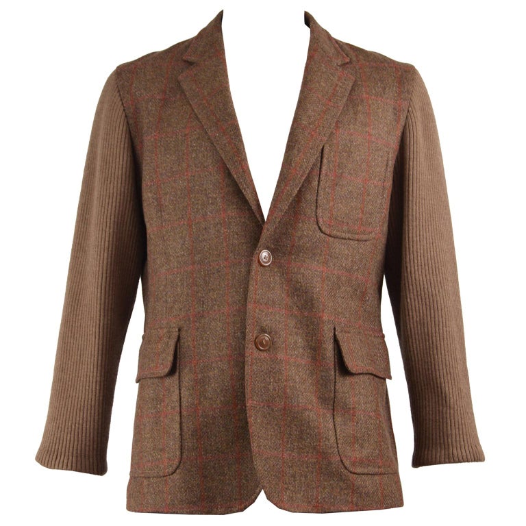 Vivienne Westwood Men's Pure Wool Checked Tweed and Knit Sport Coat ...
