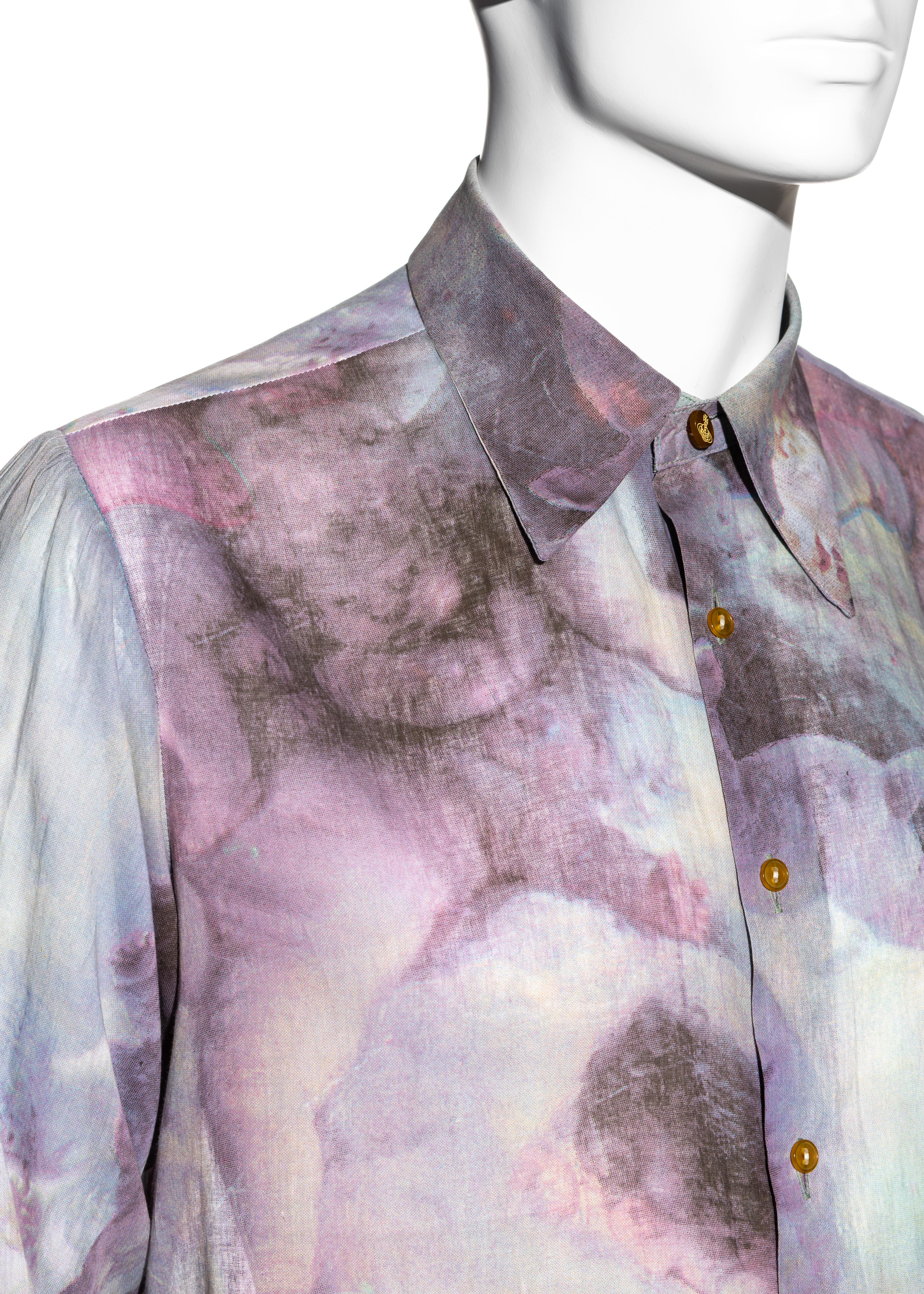 Chemise en coton imprimé cupidon rococo pour homme Vivienne Westwood, A/H 1991 Excellent état - En vente à London, GB