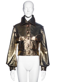 Vivienne Westwood metallic gold waxed denim jacket, ss 1993